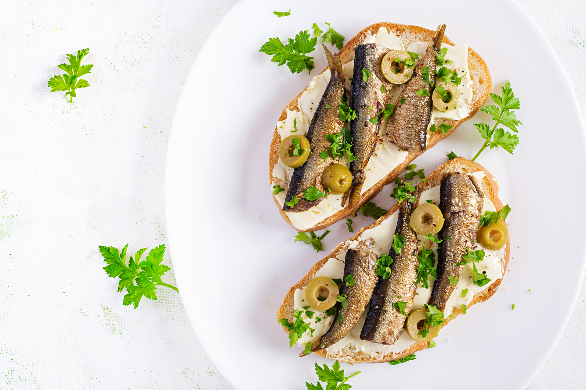 Mediterranean Sardine Crostini with Lemon Capers