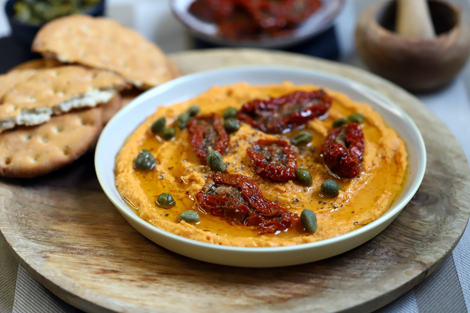 Mediterranean Spiced Lentil Dip with Sun-dried Tomatoes