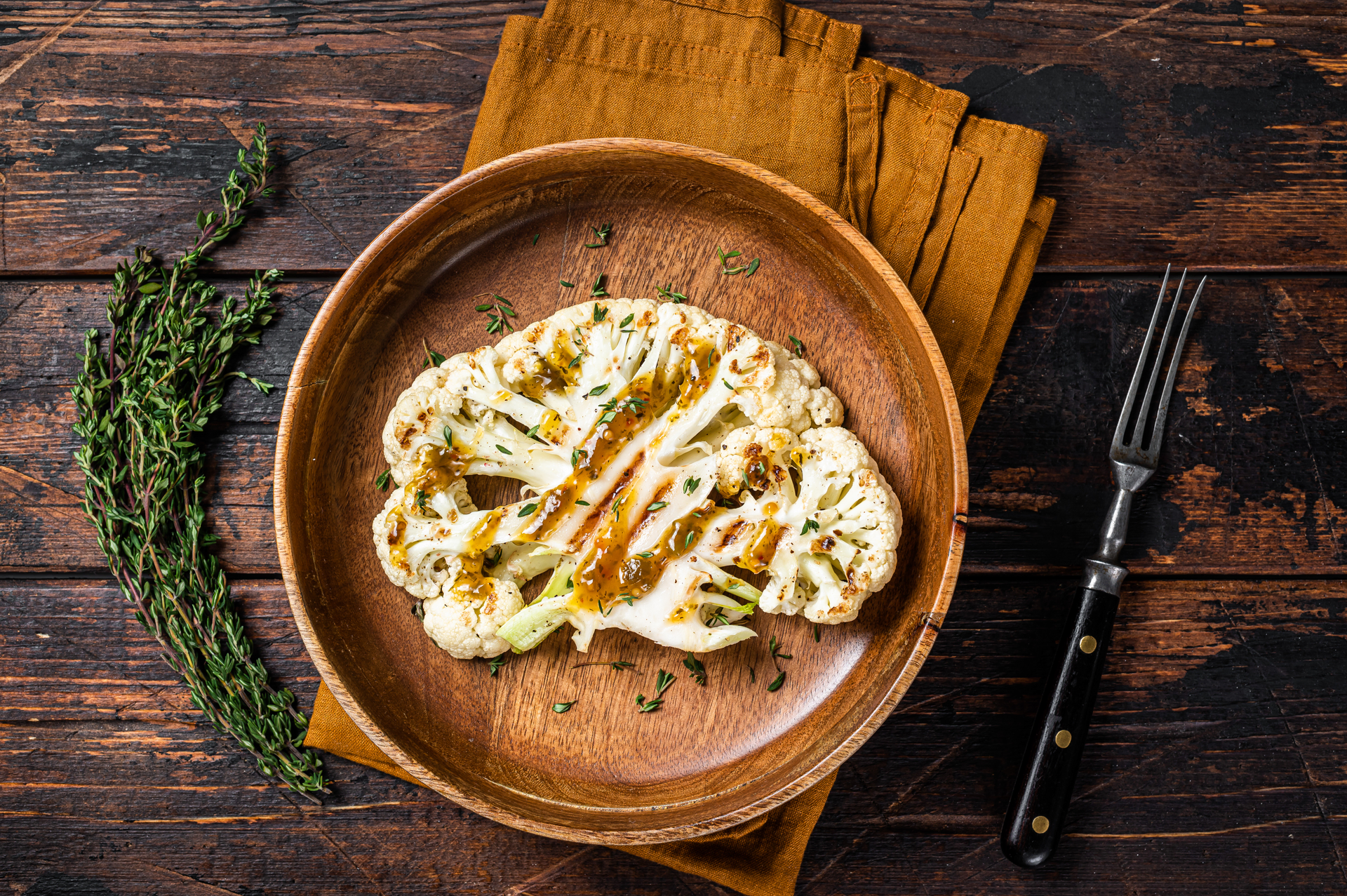 Middle Eastern Shawarma Spiced Cauliflower with Tahini Drizzle