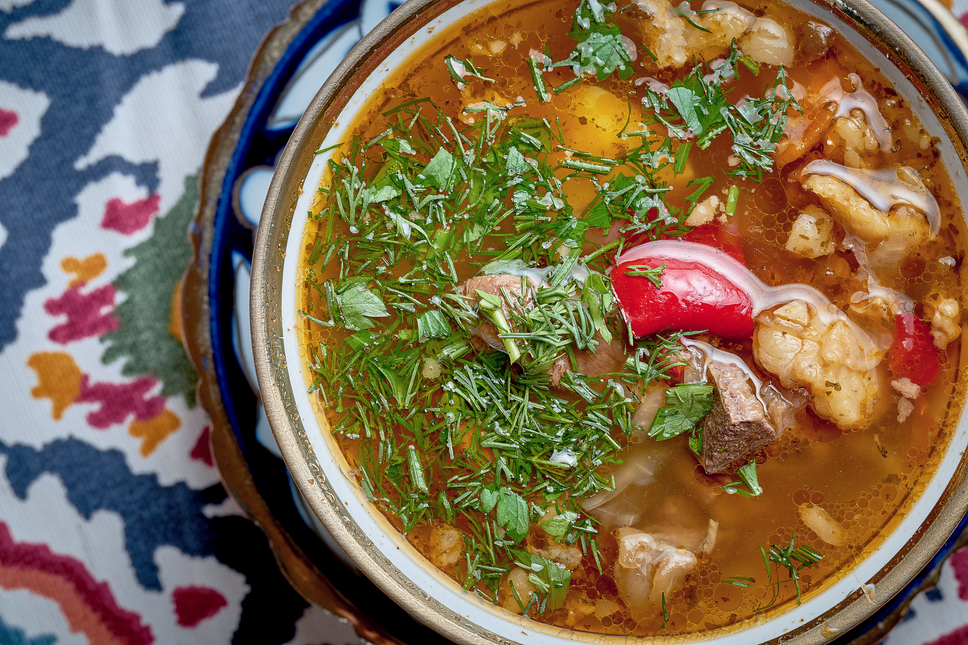 Moroccan Herbed Za'atar-Infused Lamb Harira with Apricots