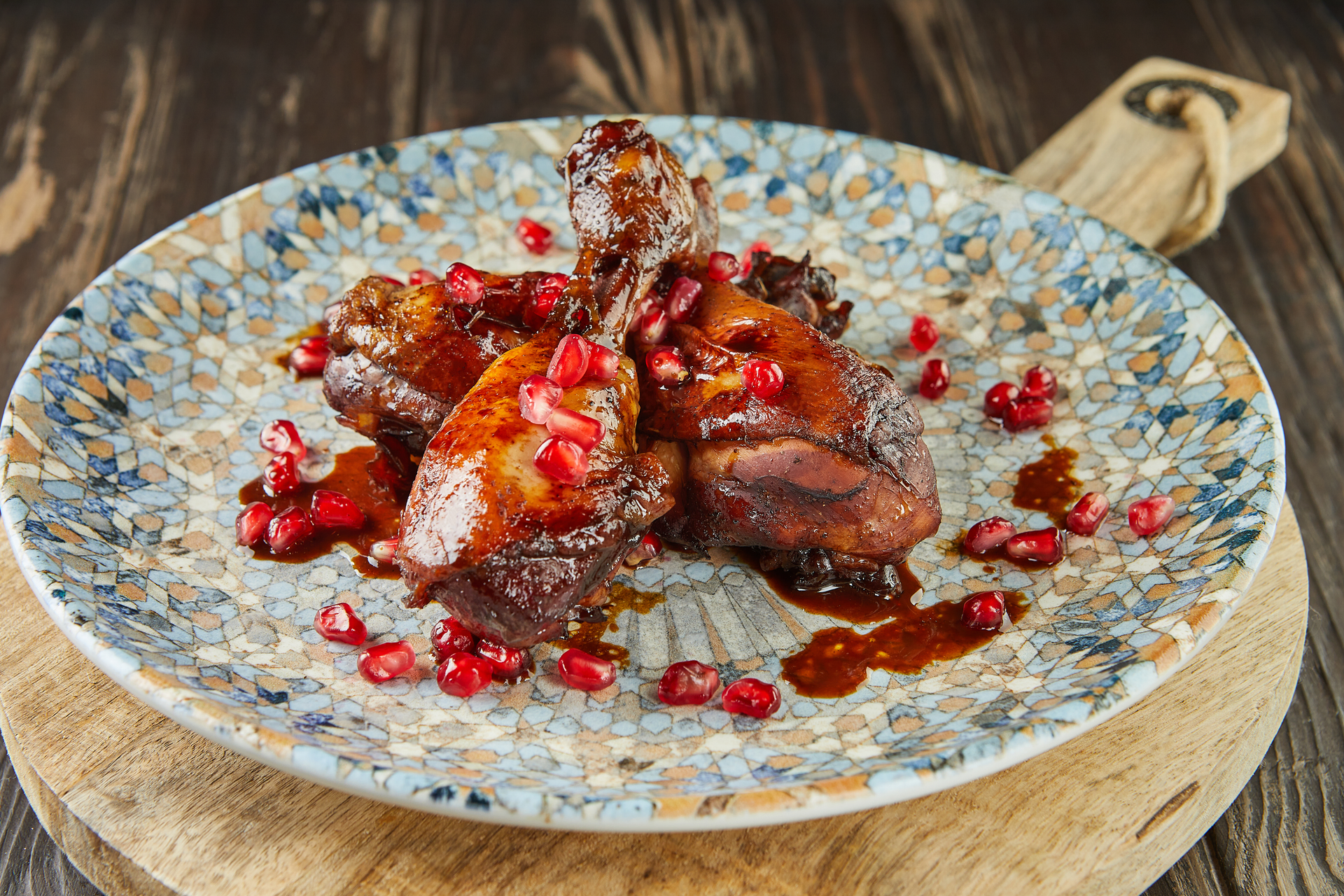 Moroccan Ras El Hanout Chicken Wings with Pomegranate Glaze