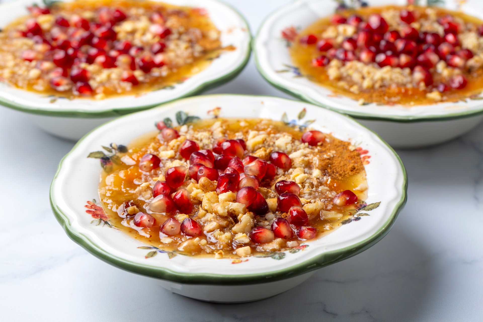 Moroccan Spiced Cauliflower Farro Bowls with Pomegranate Drizzle