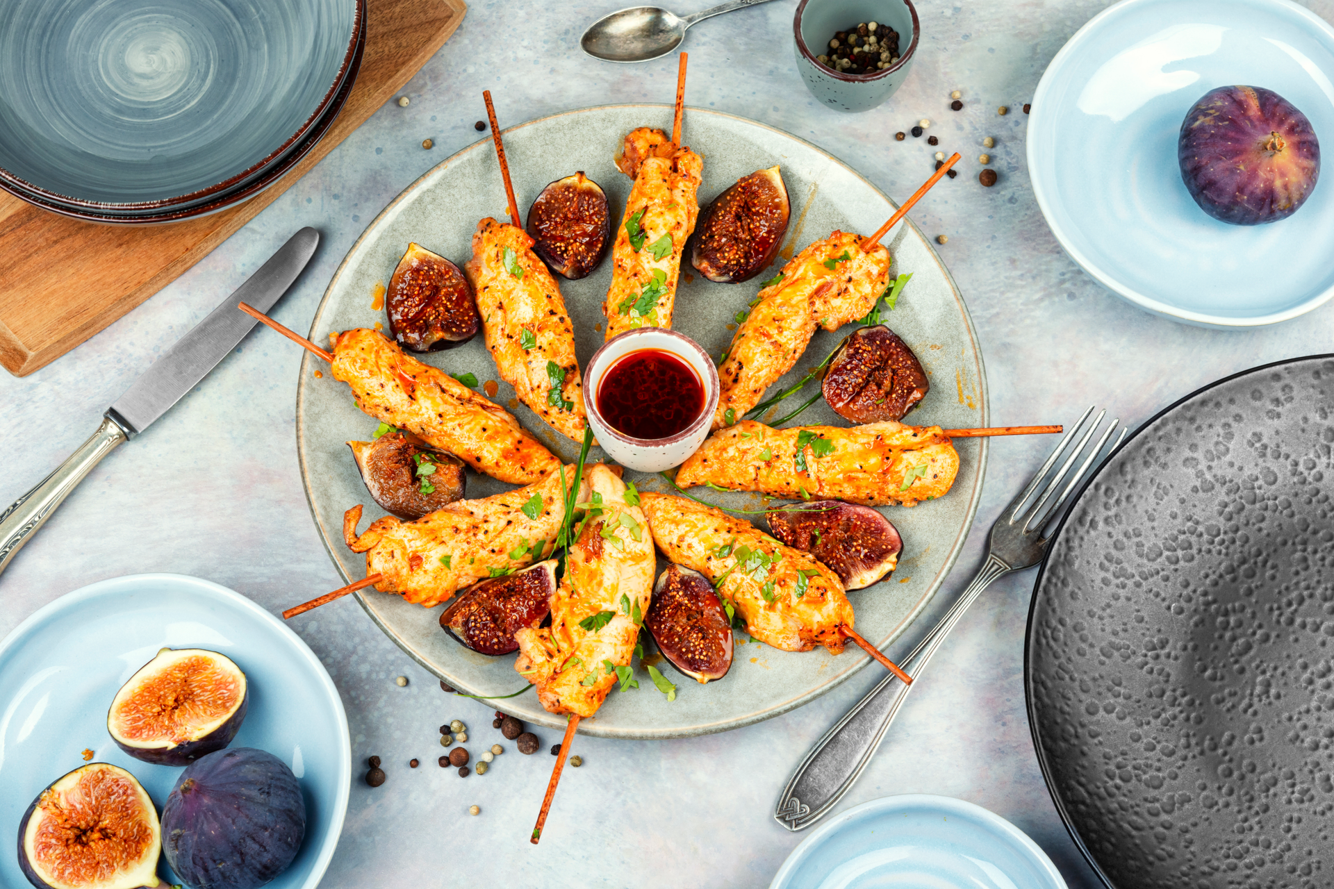 Moroccan Spiced Preserved Lemon Chicken Skewers with Minted Couscous