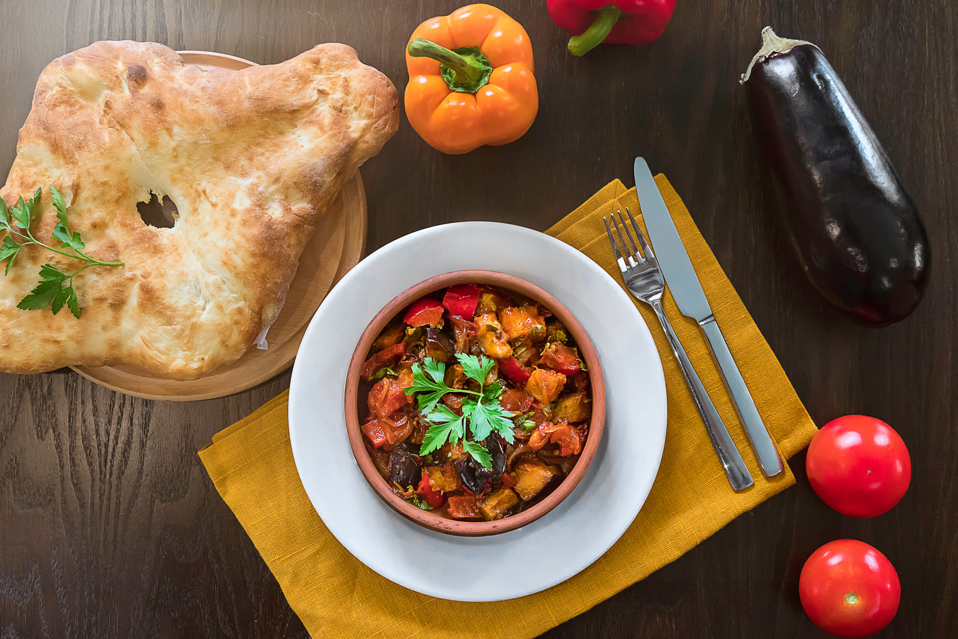 Moroccan Zaalouk with Roasted Peppers and Paprika