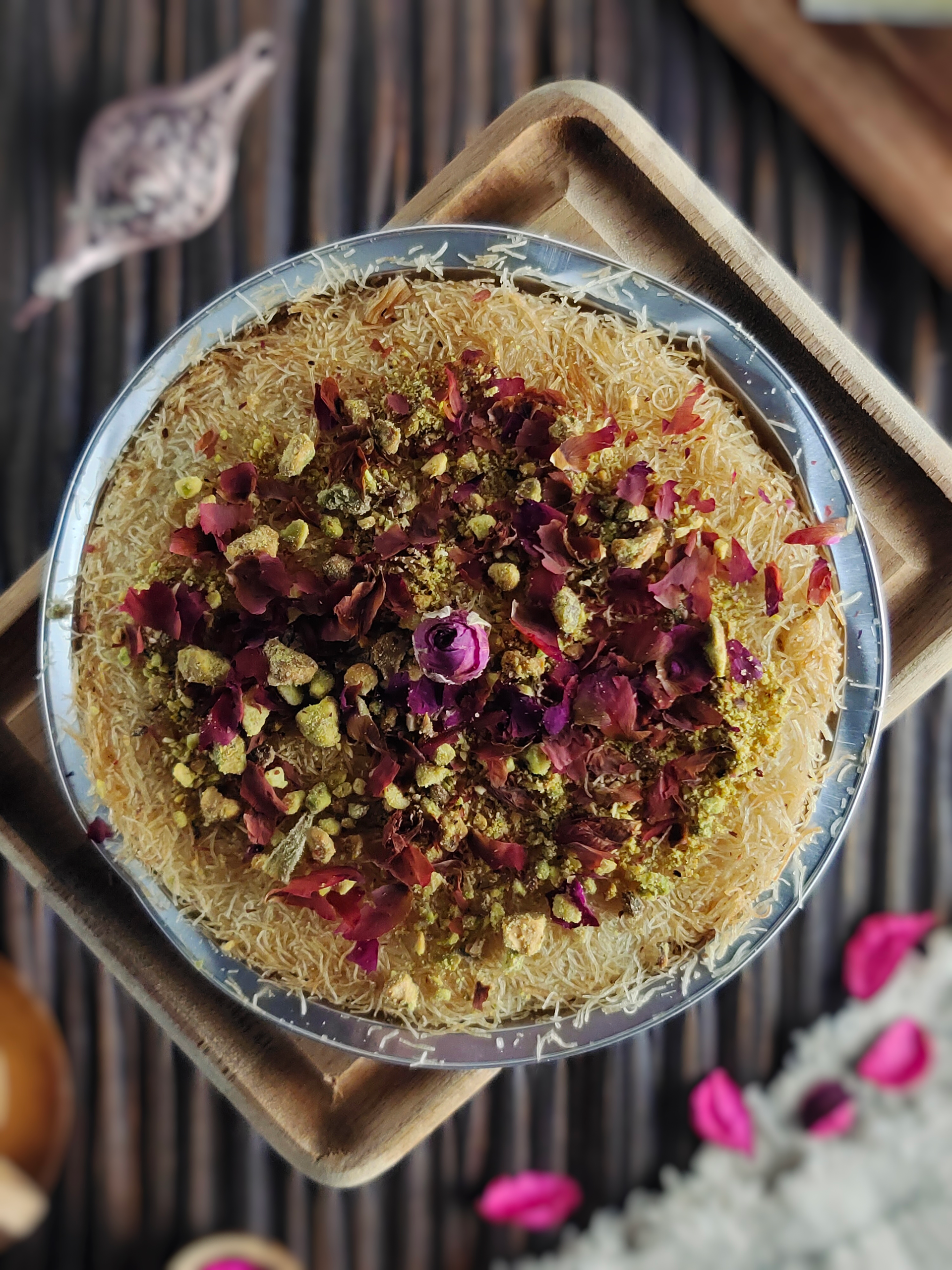 Muhallabia with Rose Water Syrup and Pistachios