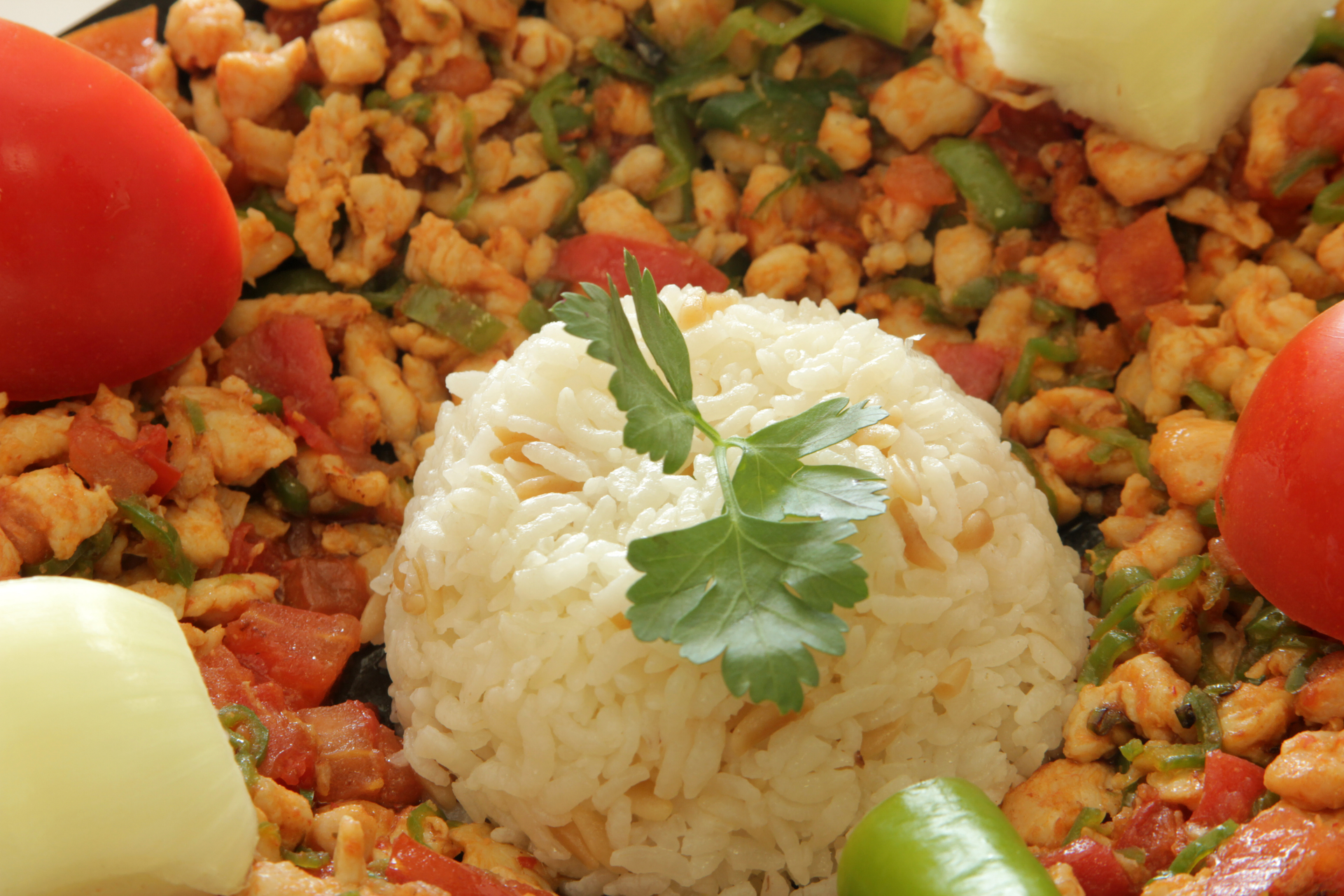 Nigerian Suya-Spiced Cauliflower Rice with Peanut Sauce