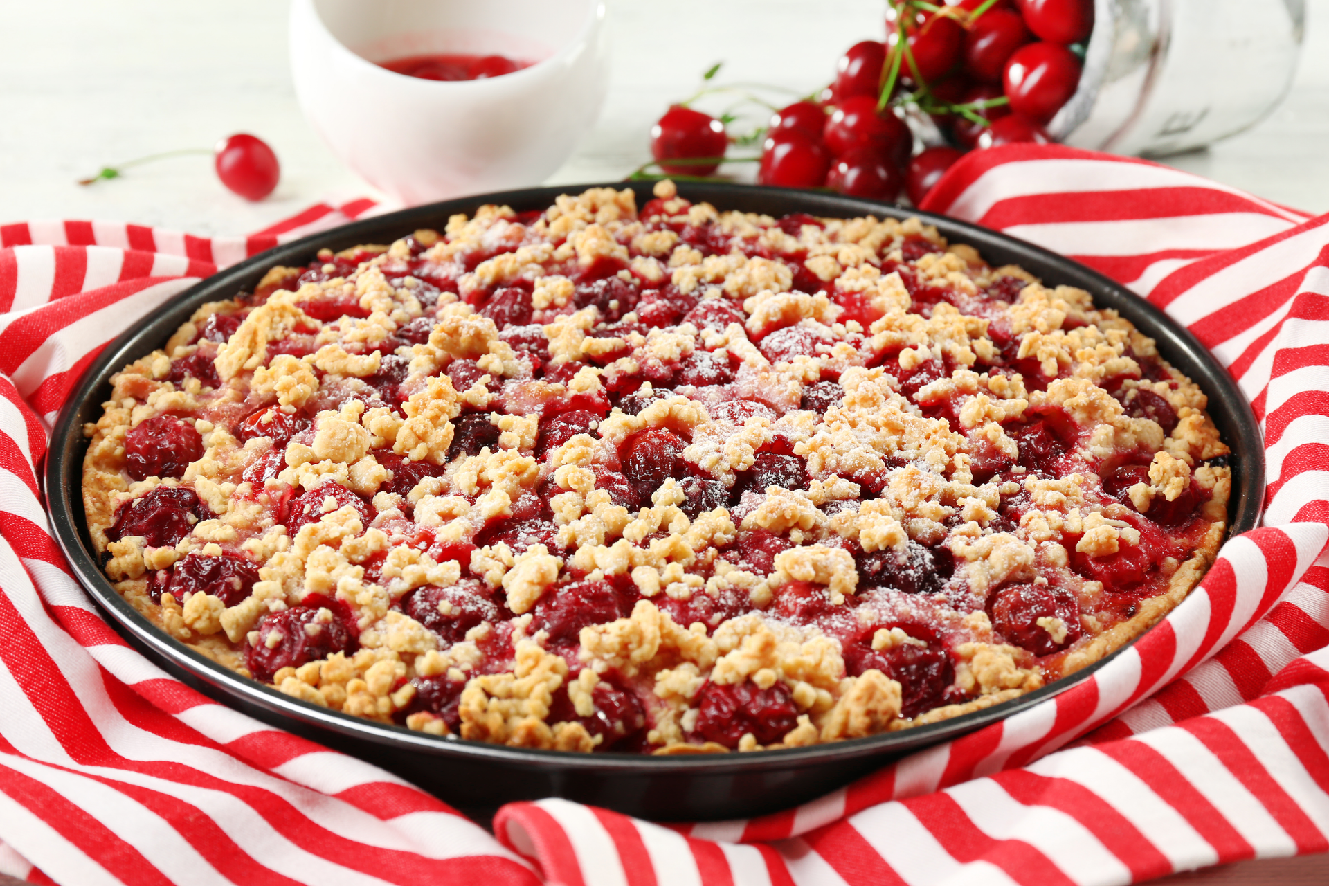 Norwegian Cloudberry Tart with Almond Crumble