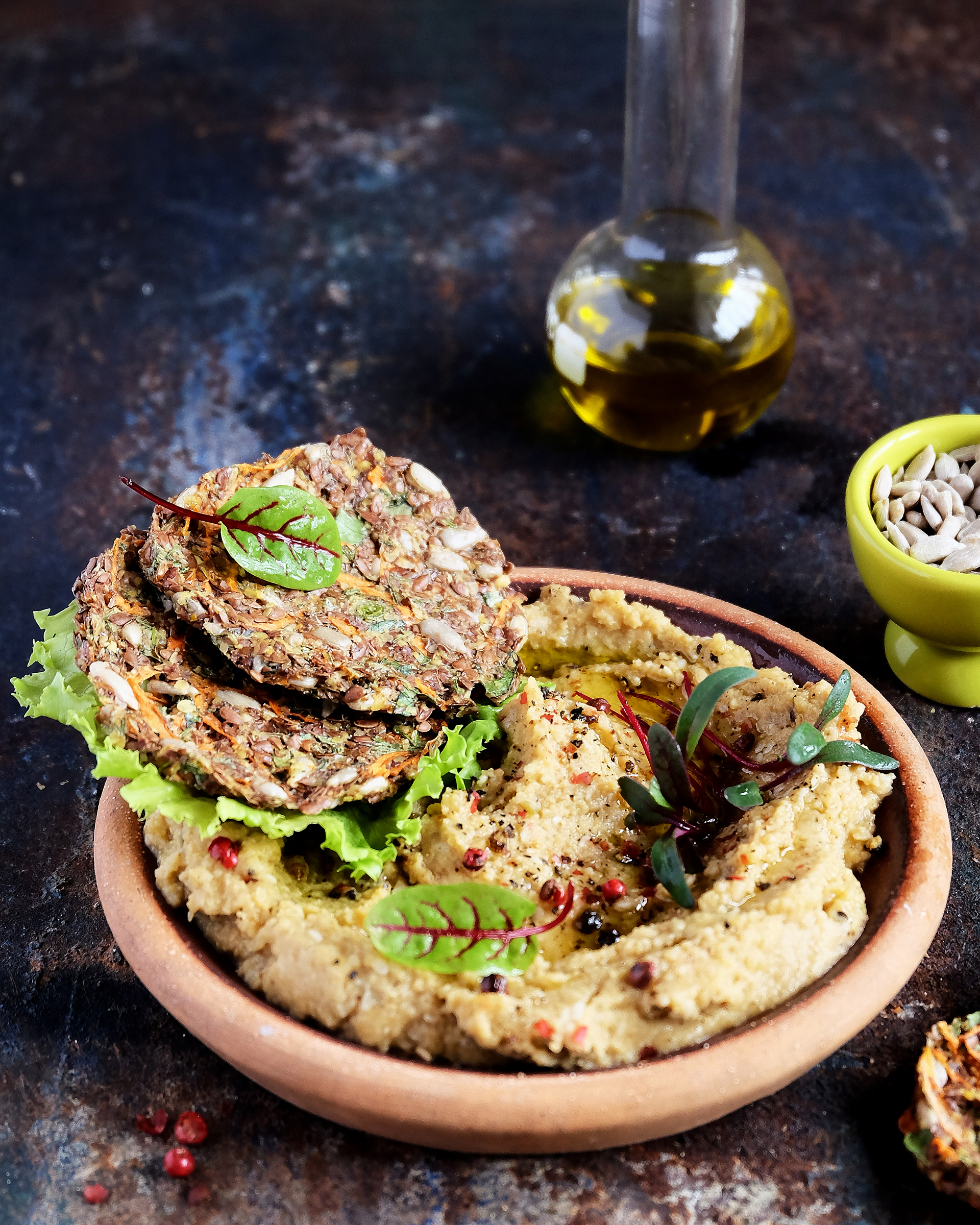 Nutty Egyptian Dukkah Crusted Eggplant with Tahini Drizzle