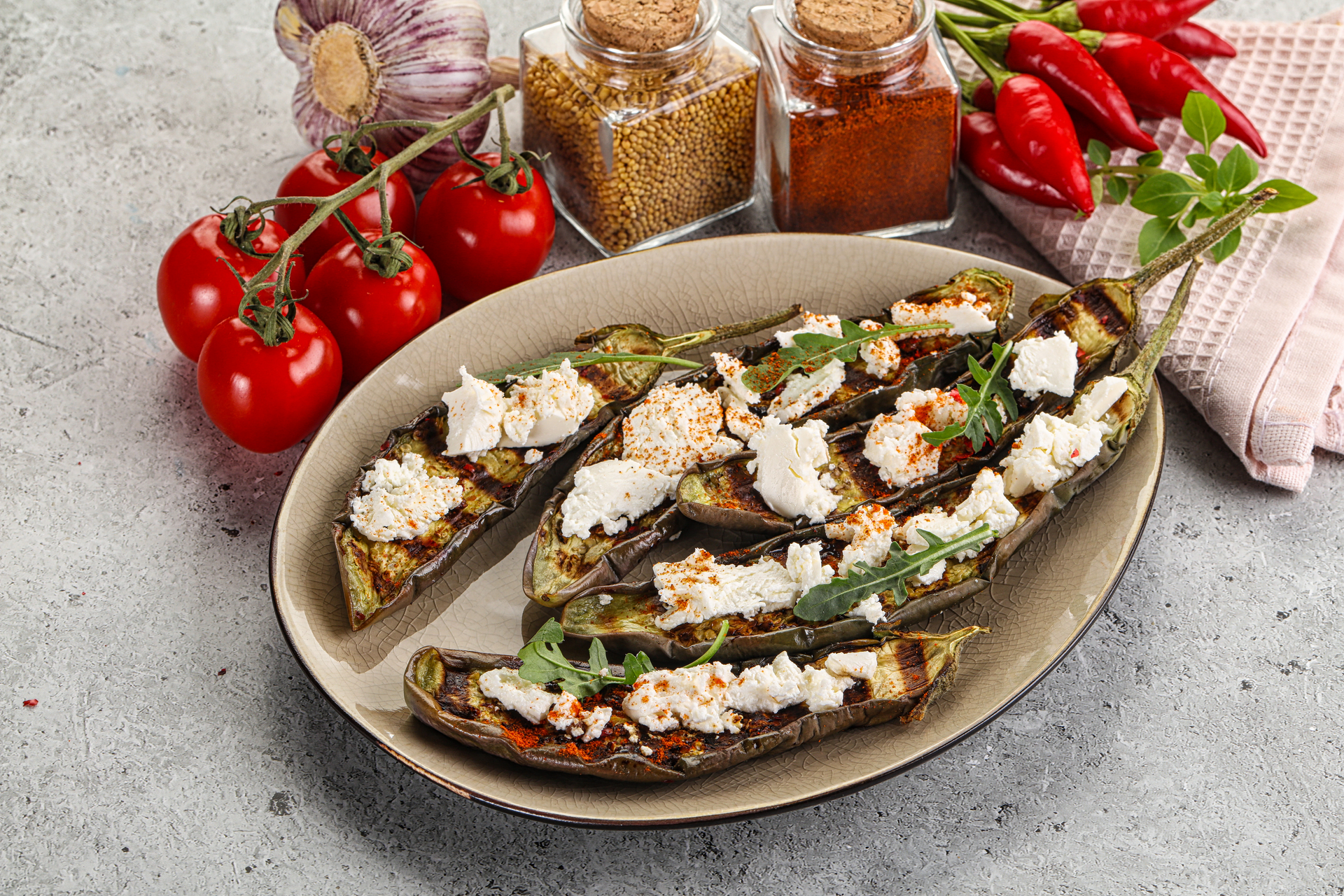 Nutty Egyptian Dukkah Crusted Eggplant with Tahini Drizzle