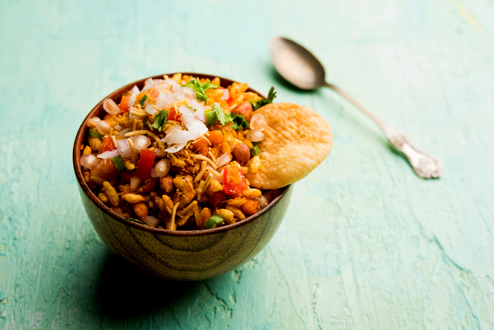 Nutty Indian Bhel Puri Salad with Tamarind Chutney