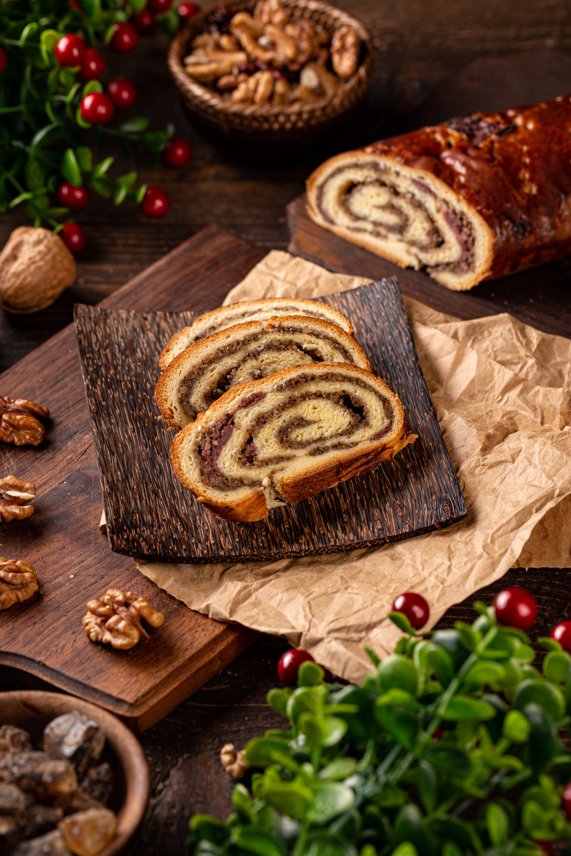 Nutty Slovenian Potica with Walnut and Honey Filling