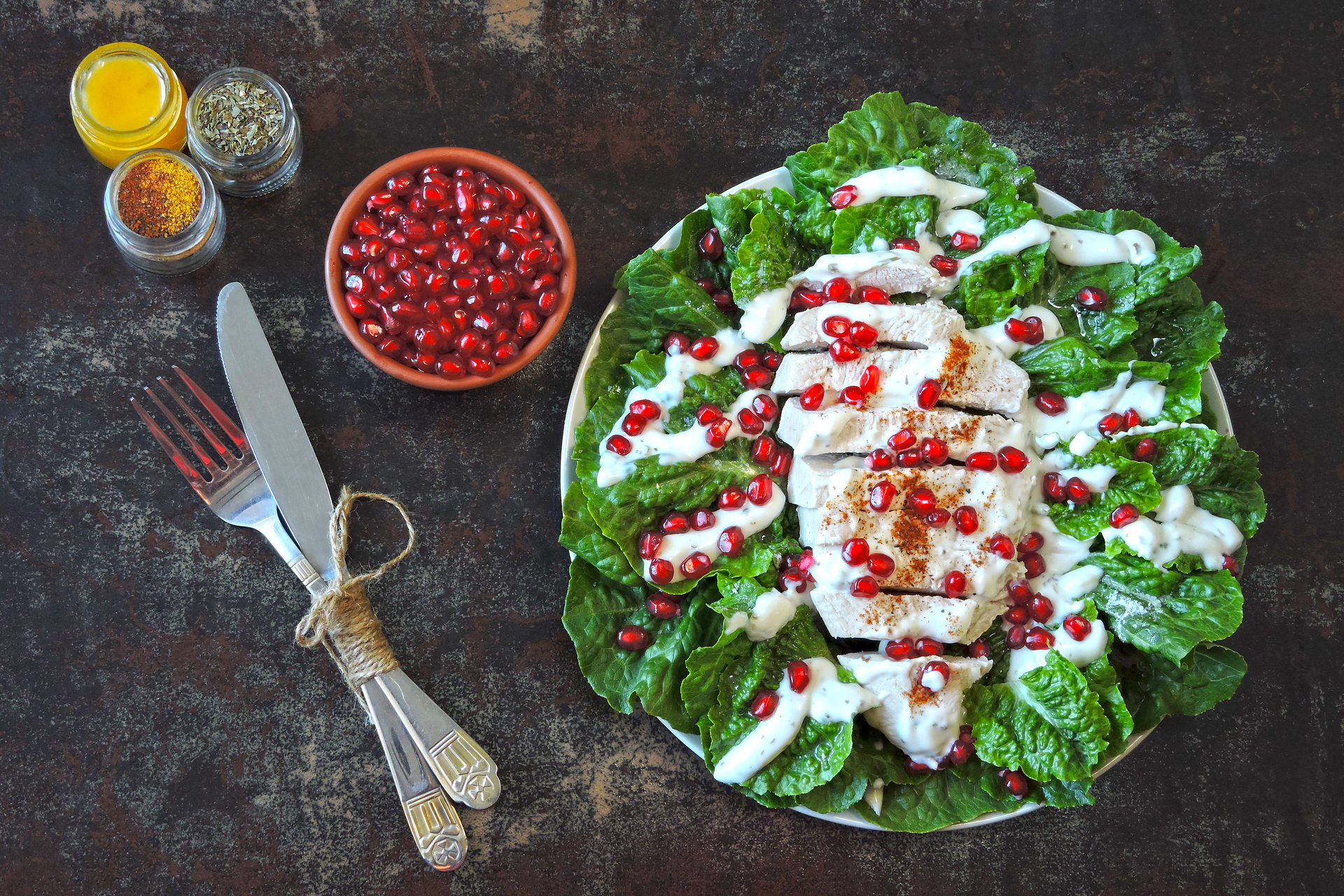 Palestinian Maftoul Salad with Sumac Yogurt Dressing