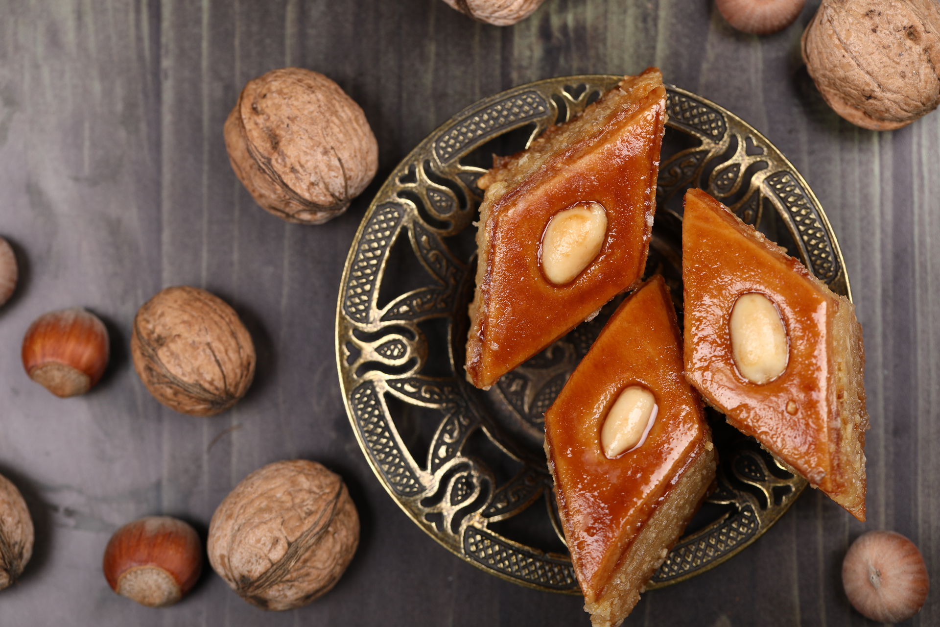 Persian Date and Walnut Baklava with Rose-Scented Syrup