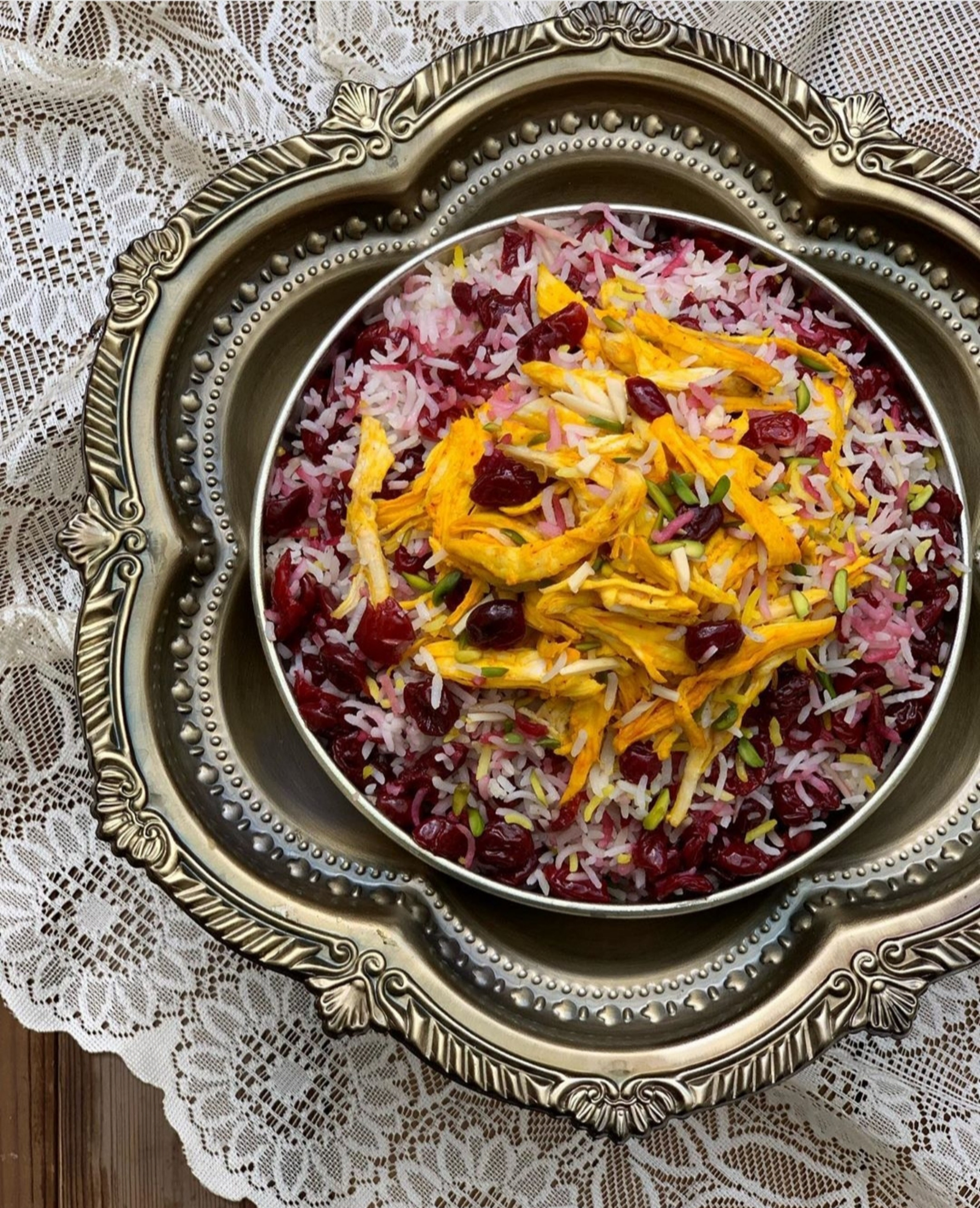 Persian Jeweled Rice with Barberries and Almonds
