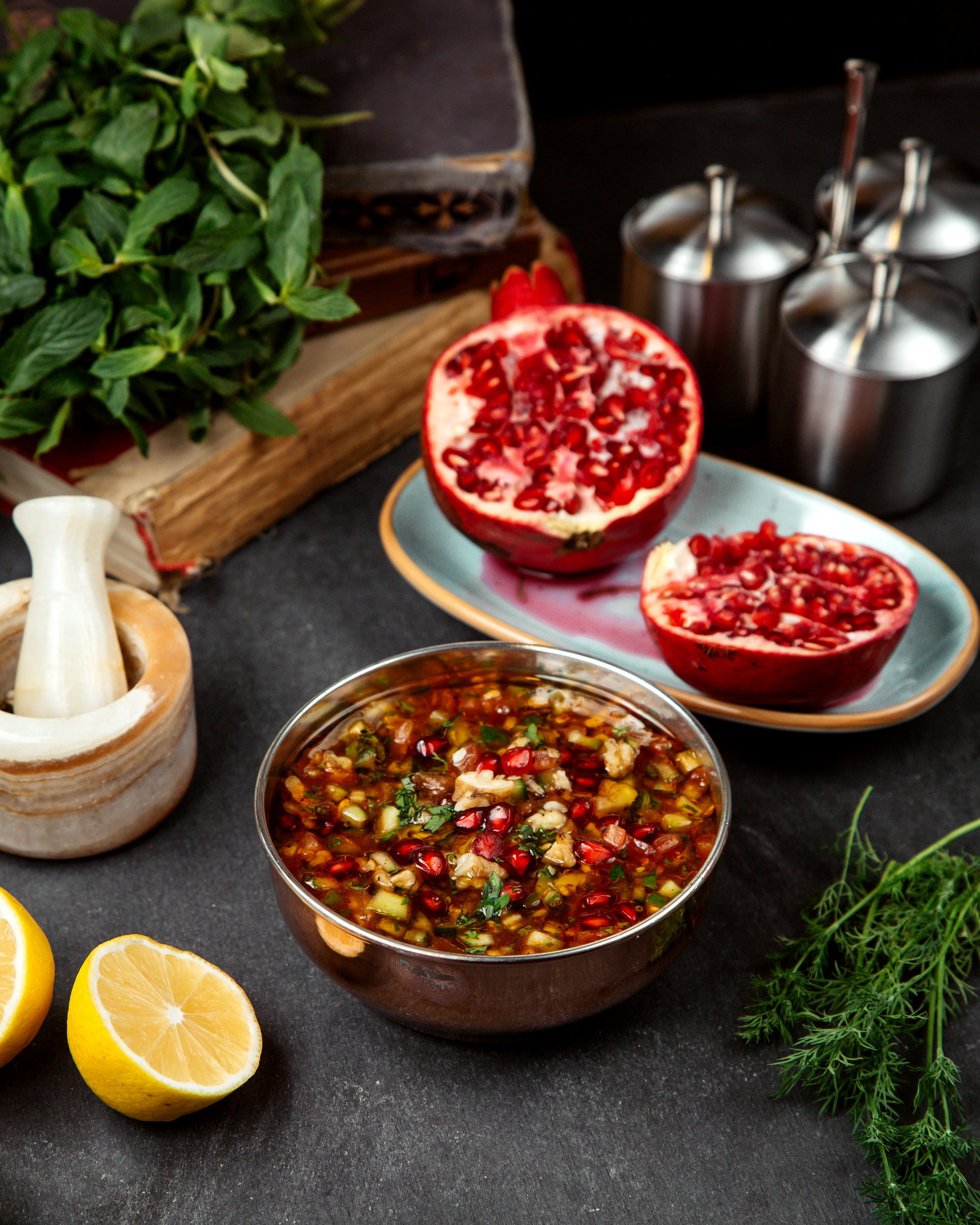 Persian Pomegranate Lamb Stew with Walnuts and Saffron
