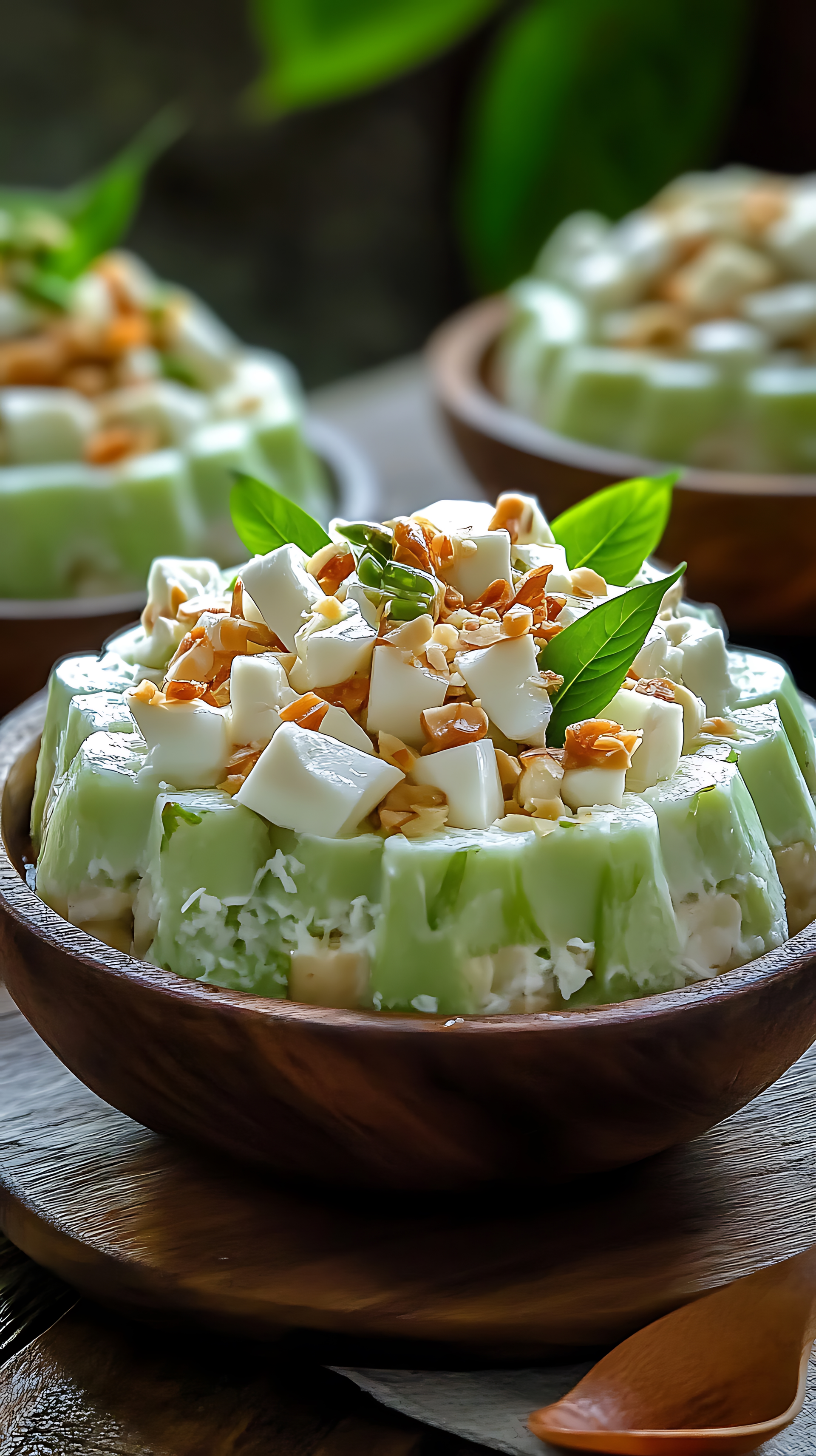 Peruvian Avocado Queso Fresco Pudding with Cancha