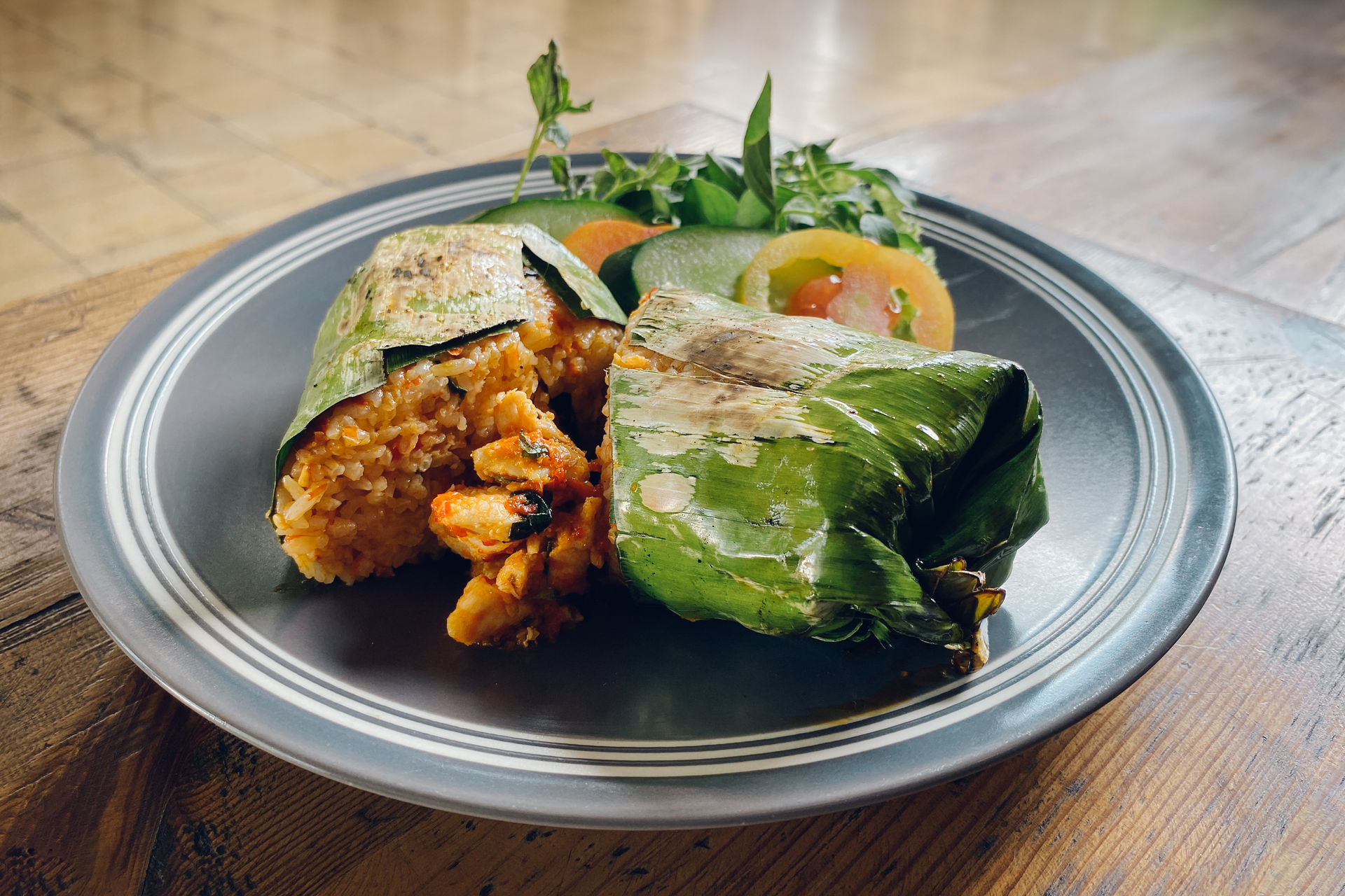 Peruvian Black Mint Chicken Tamale