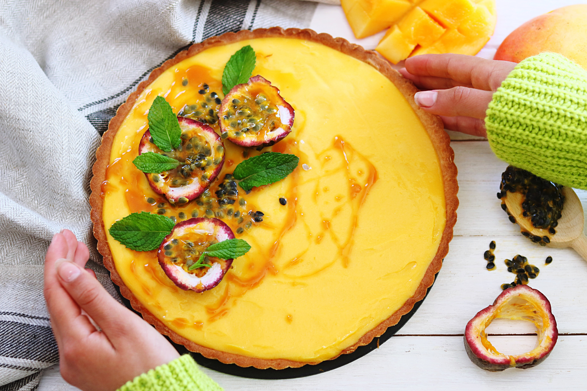 Peruvian Maracuya Cheesecake with Almond Crust