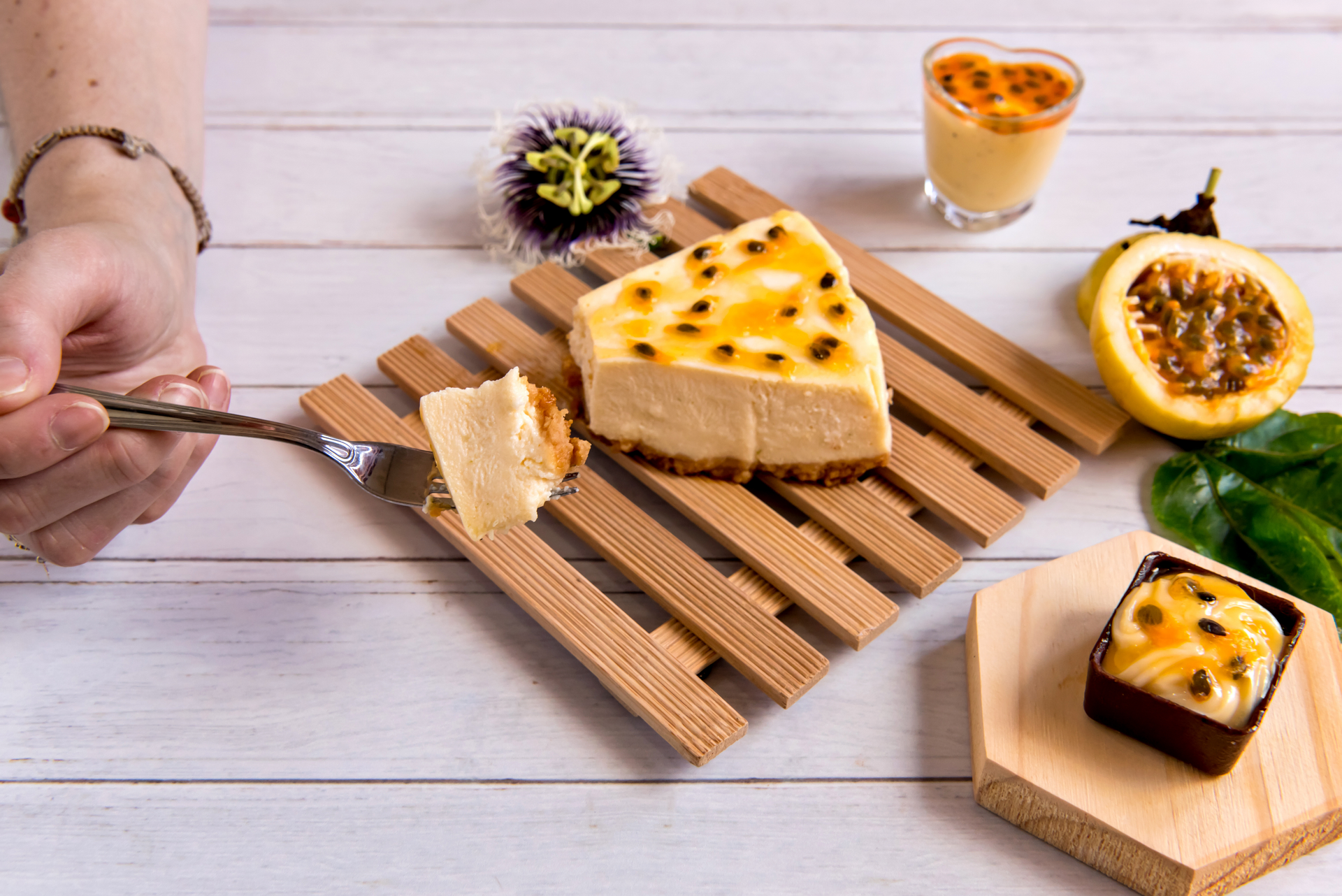 Peruvian Maracuya Cheesecake with Almond Crust