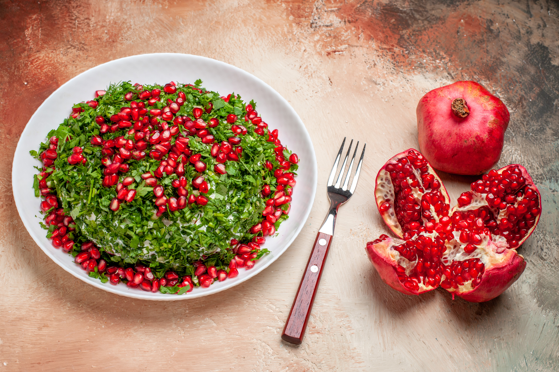 Refreshing Tunisian Minted Couscous with Pomegranate Reduction