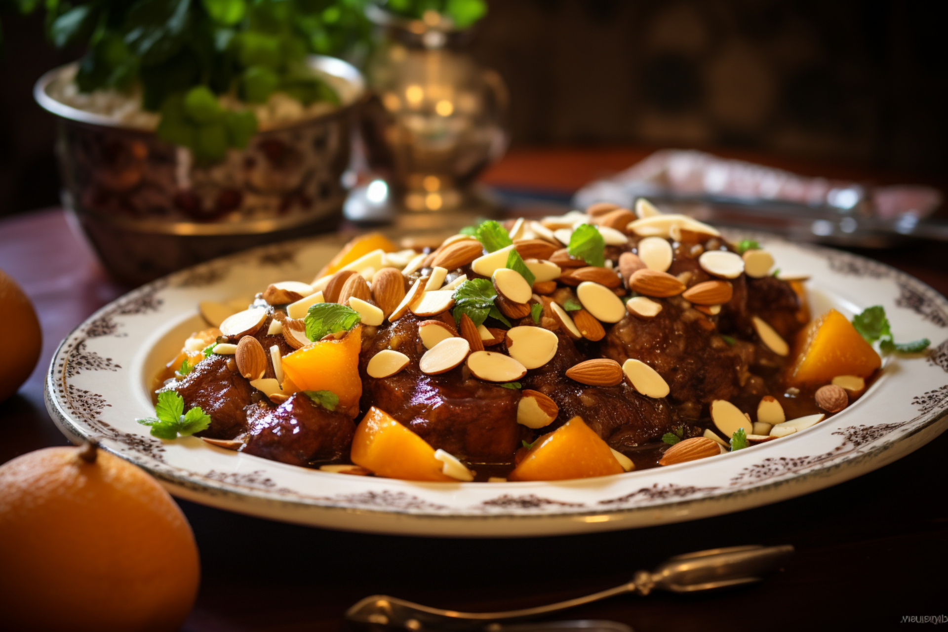 Rich Moroccan Lamb Couscous with Apricots and Almonds