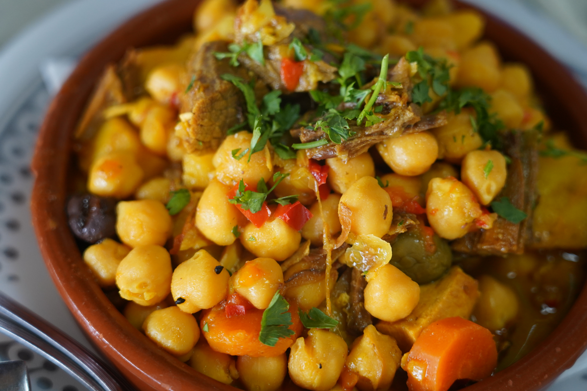 Roasted Ethiopian Chickpea and Butternut Squash Stew with Berbere Drizzle
