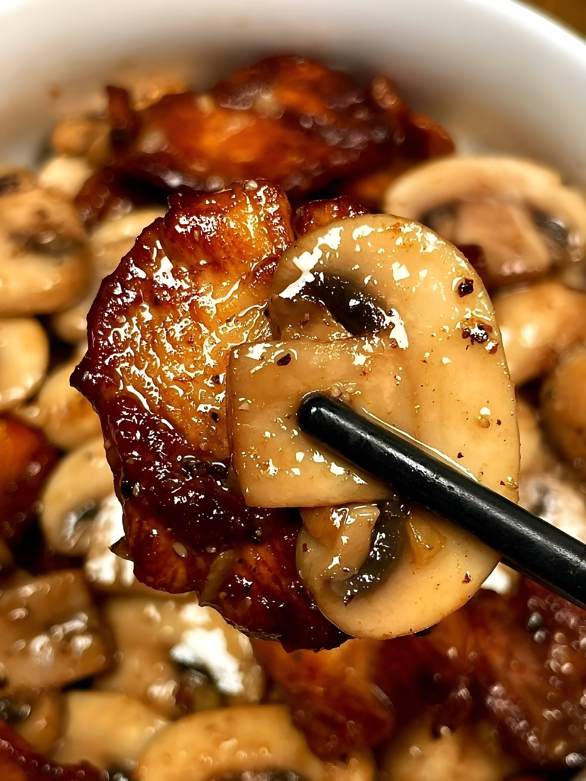 Roasted Peruvian Amazonian Fungi with Aji Panca Drizzle