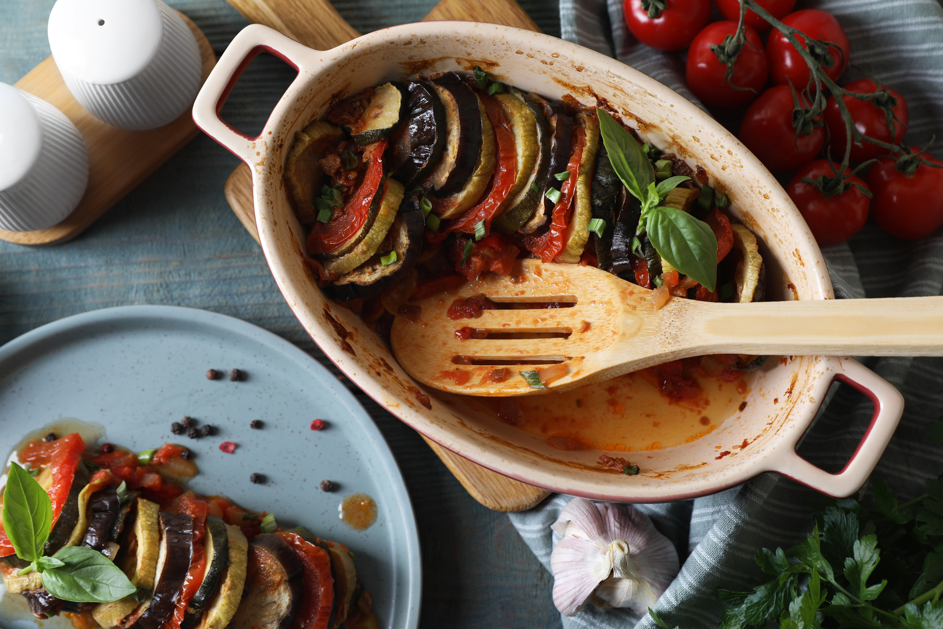 Rustic French Ratatouille with Heirloom Tomatoes