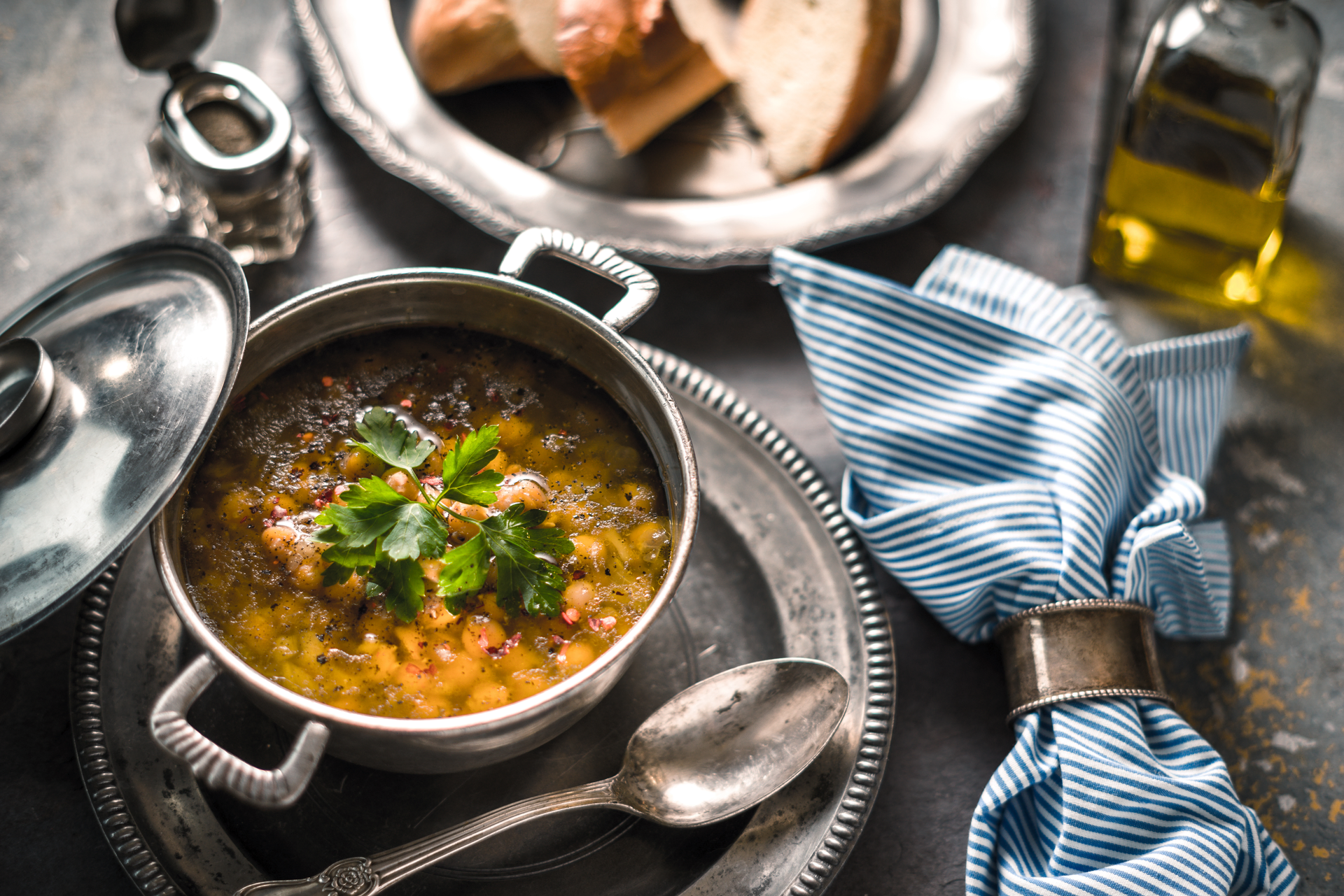 Rustic Moroccan Lentil Stew with Preserved Lemons