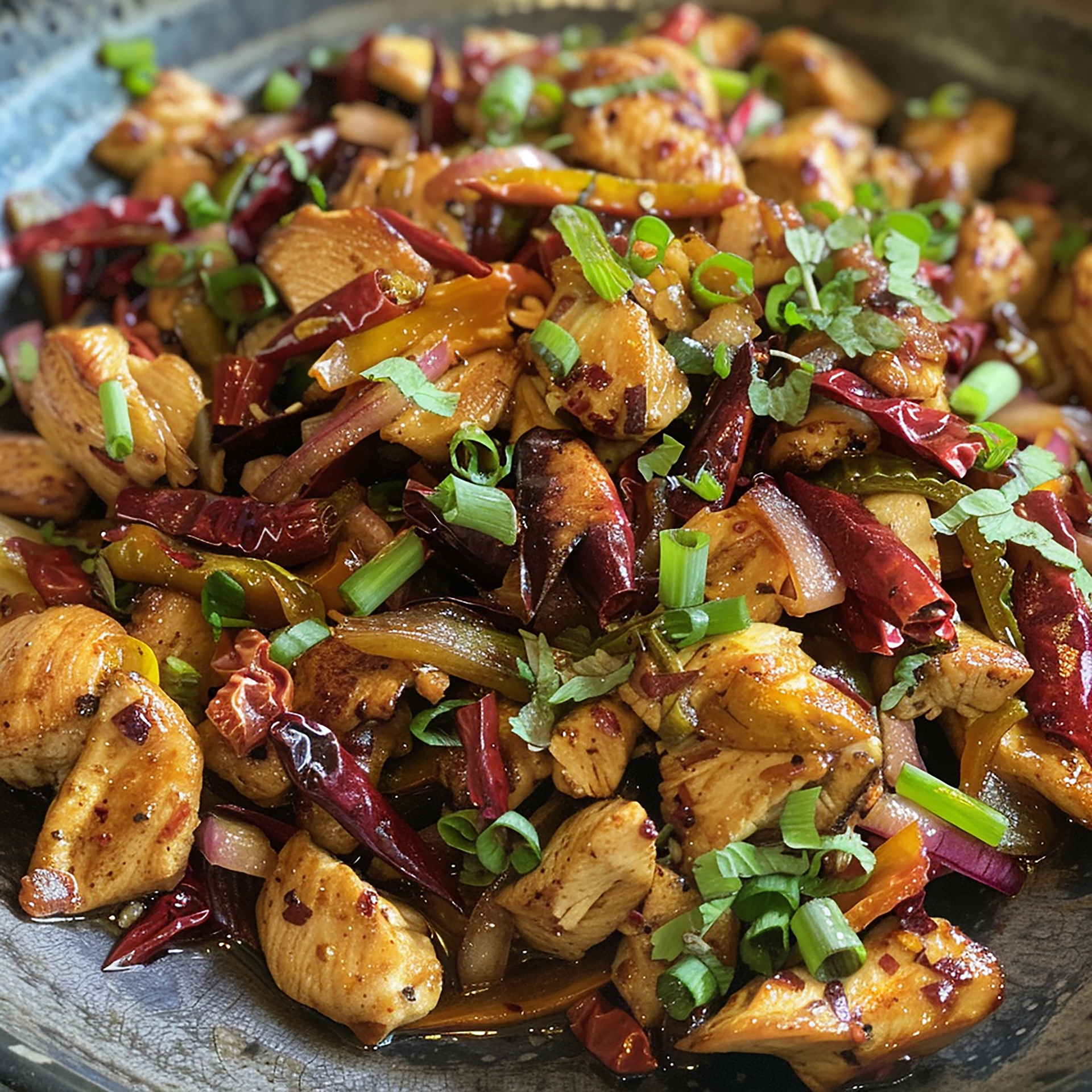 Rustic Peruvian Chicken Chaufa with Scallion and Soy Adobo