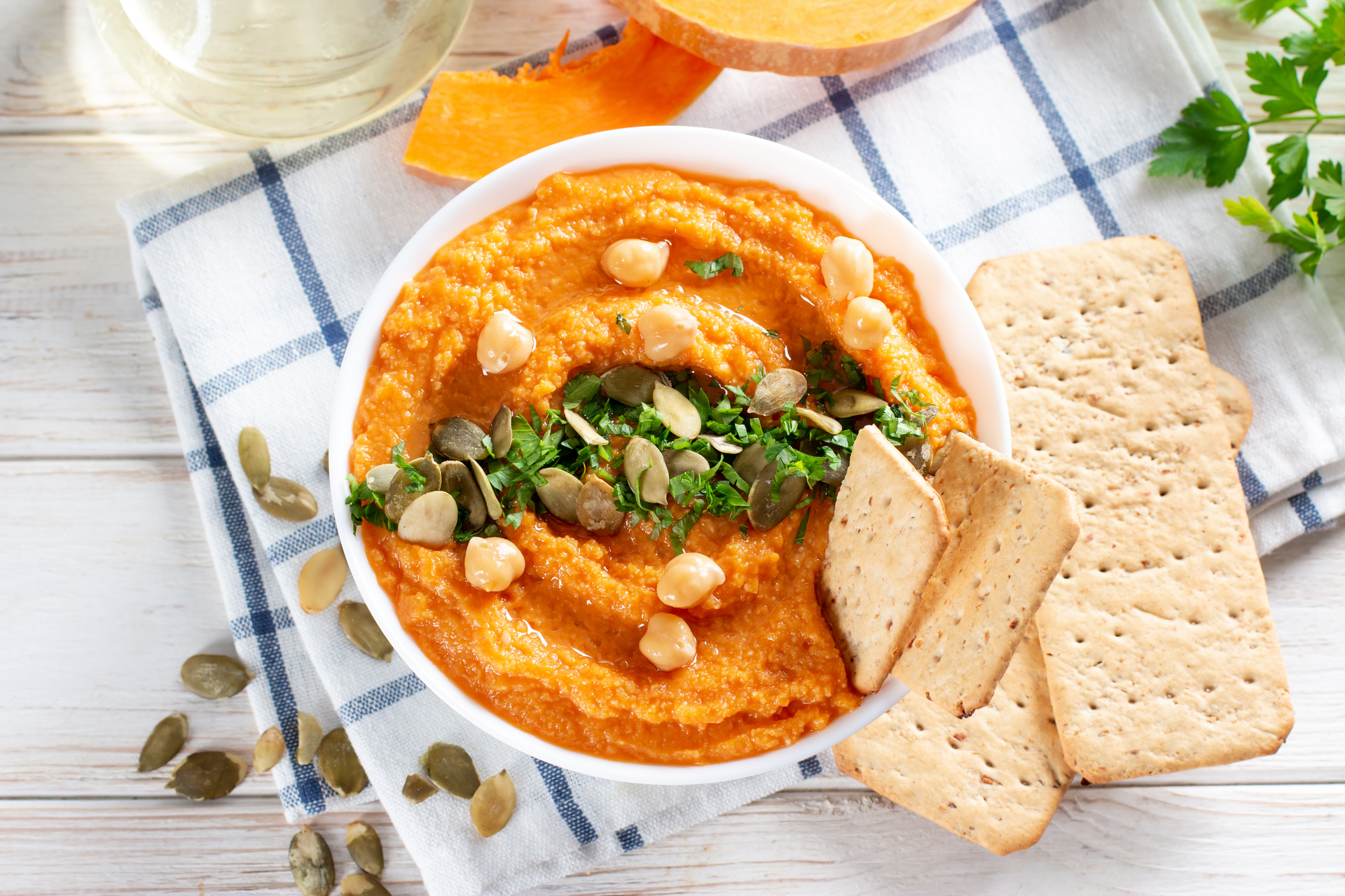 Saffron-Infused Egyptian Red Lentil and Garbanzo Tahini Dip