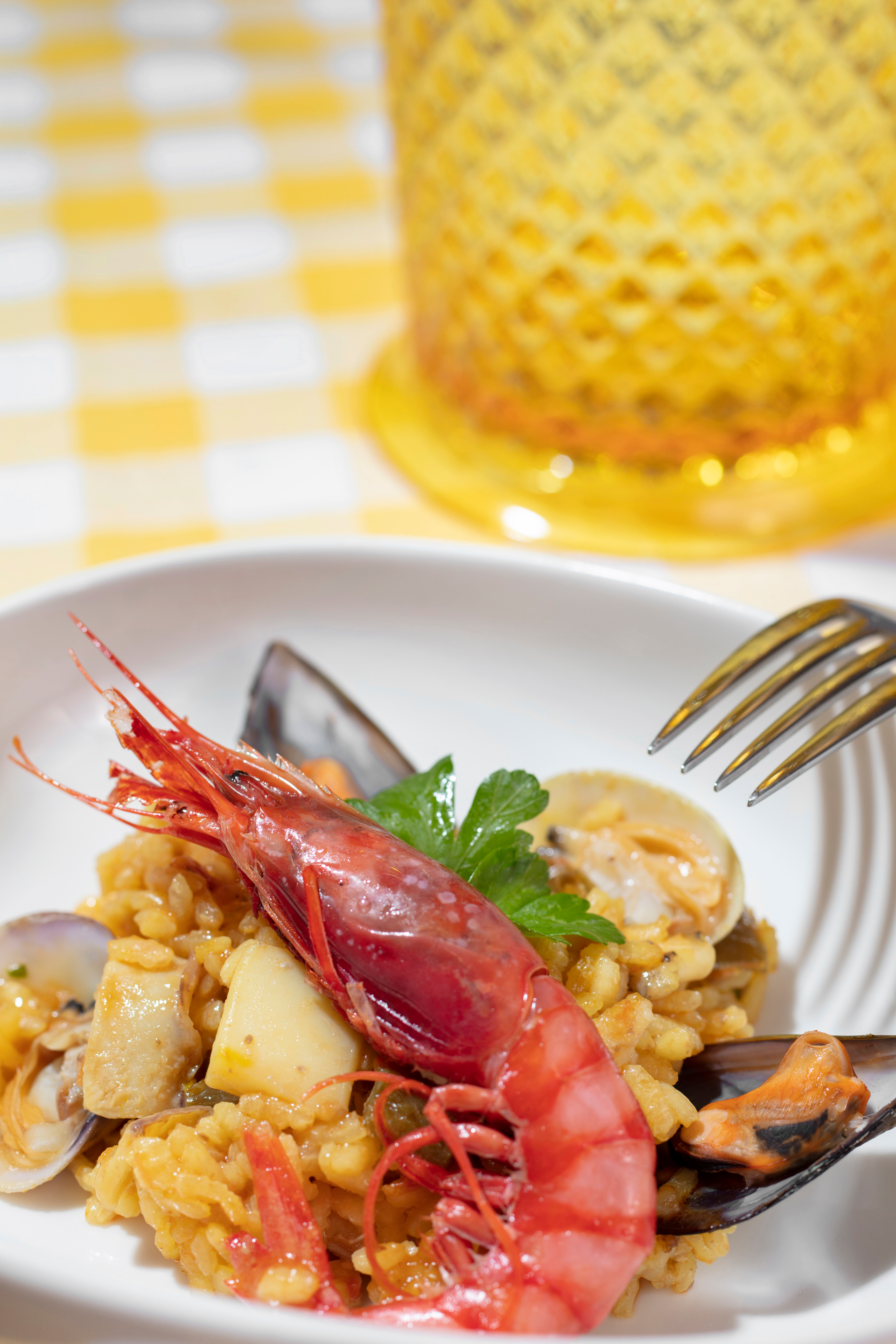 Saffron-Scented Catalan Fideuà with Seafood and Aioli
