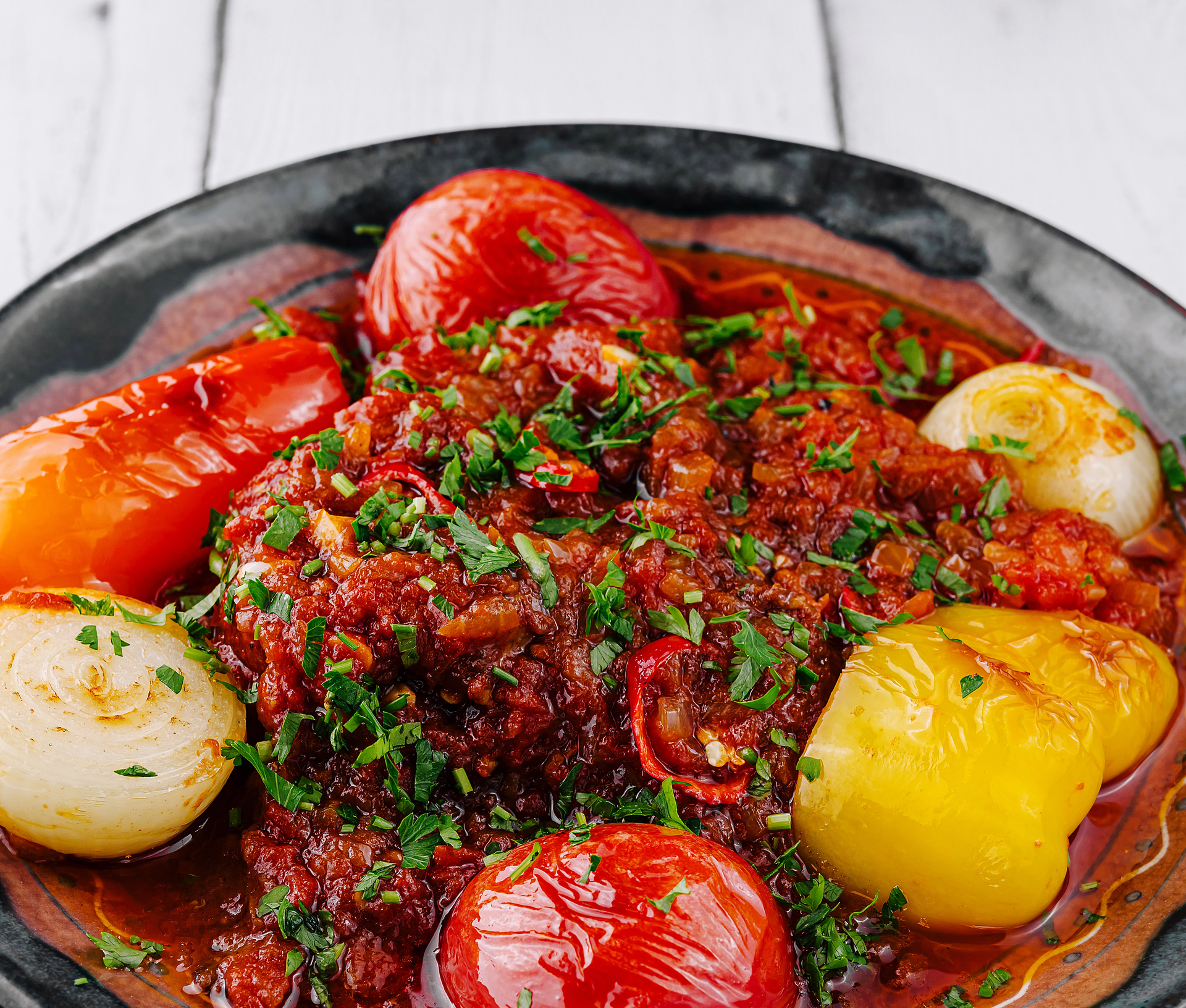 Savory Eritrean Zigni with Spicy Tomato Stew