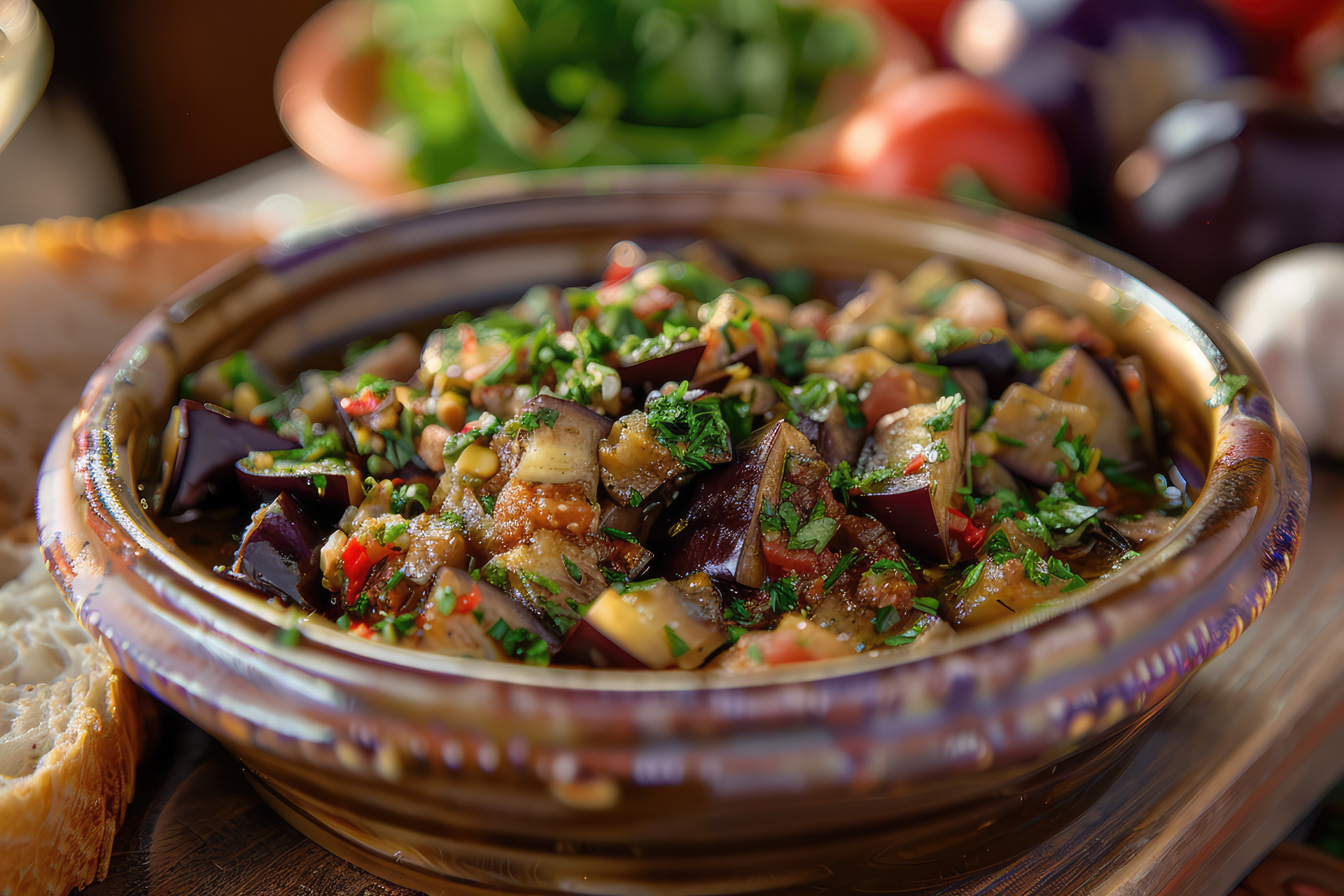 Savory Moroccan Eggplant and Chickpea Tajine with Preserved Lemon