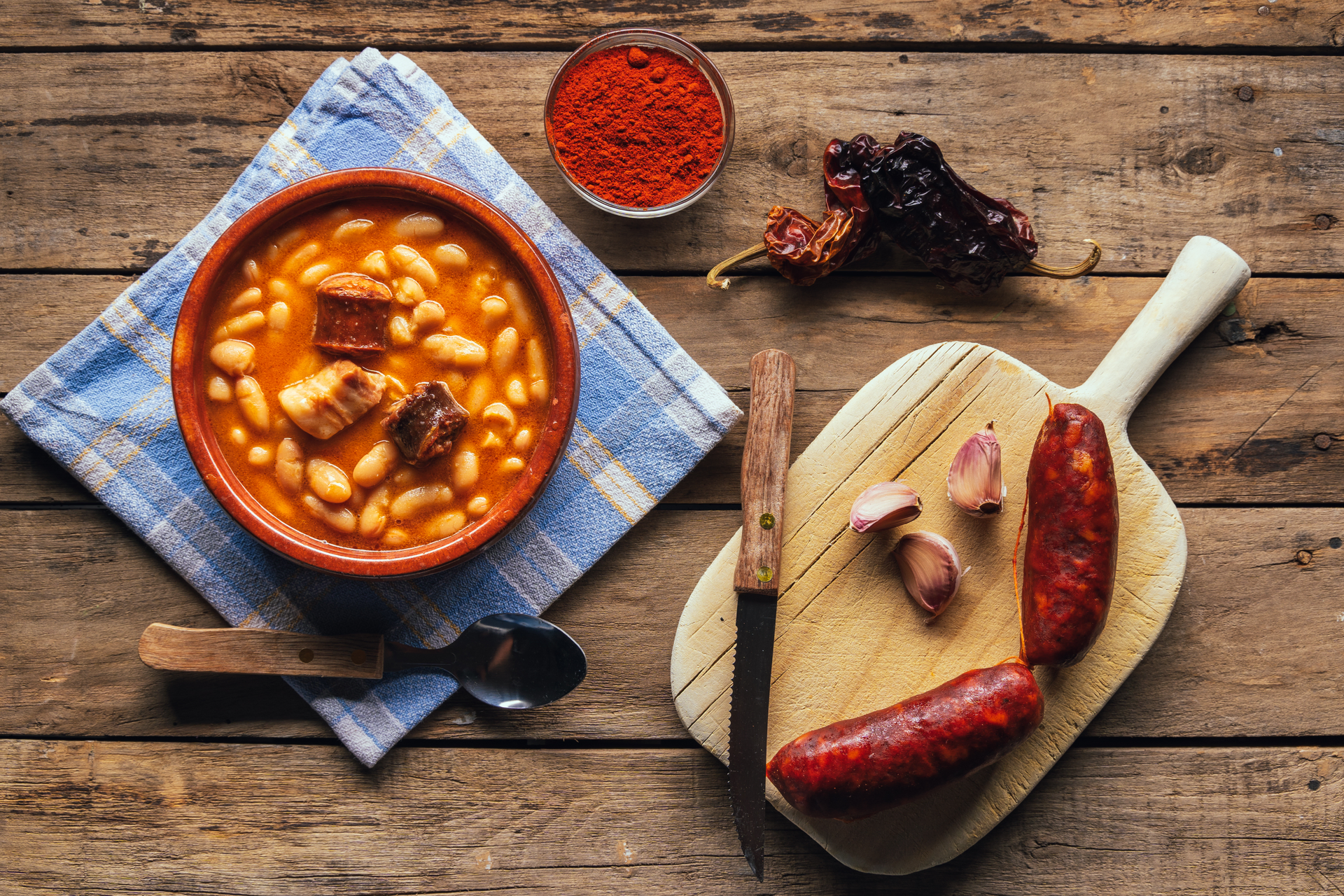 Savory Spanish Fabada Asturiana with Morcilla and Chorizo