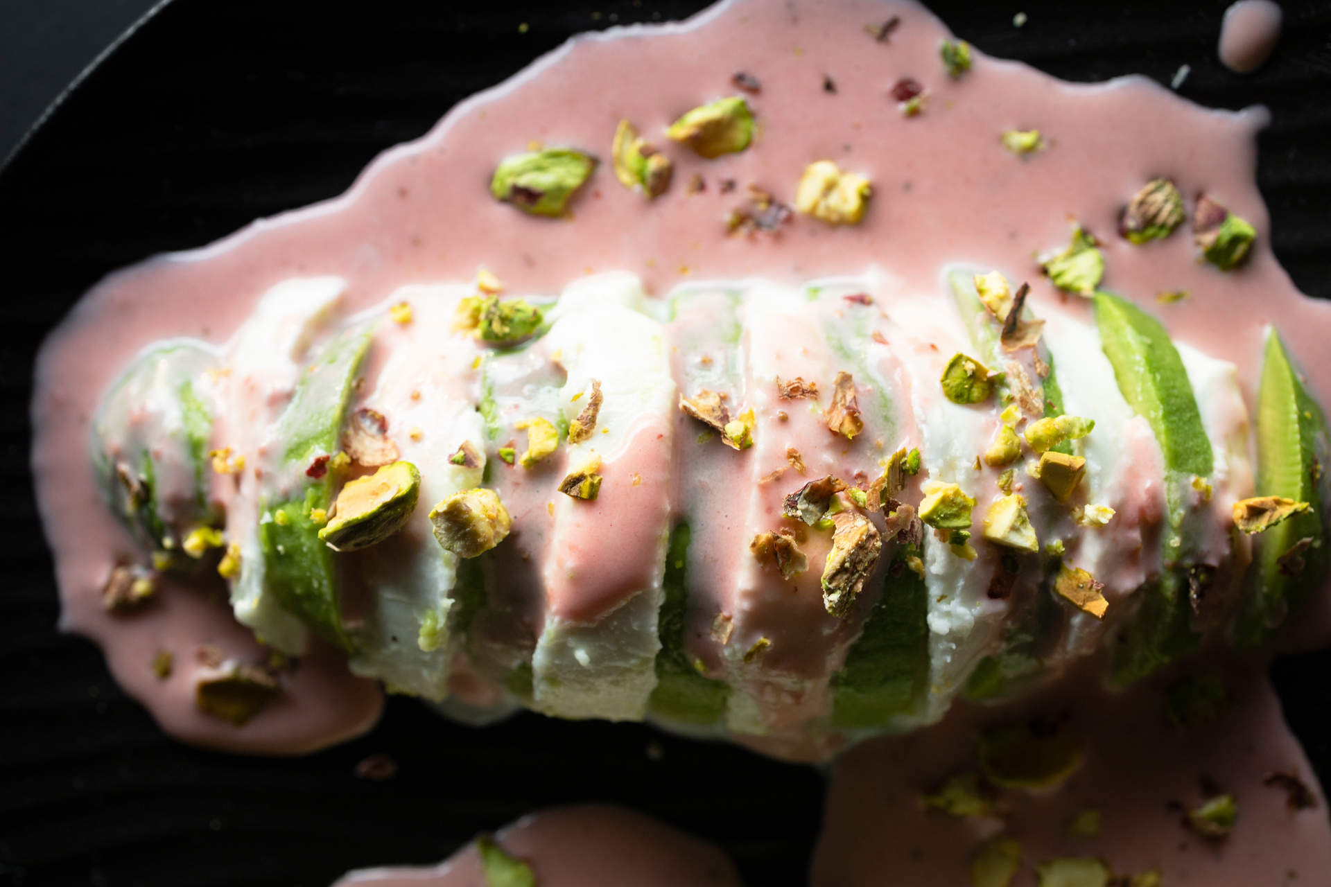 Sicilian Cannoli with Pistachio Ricotta Filling and Chocolate Drizzle