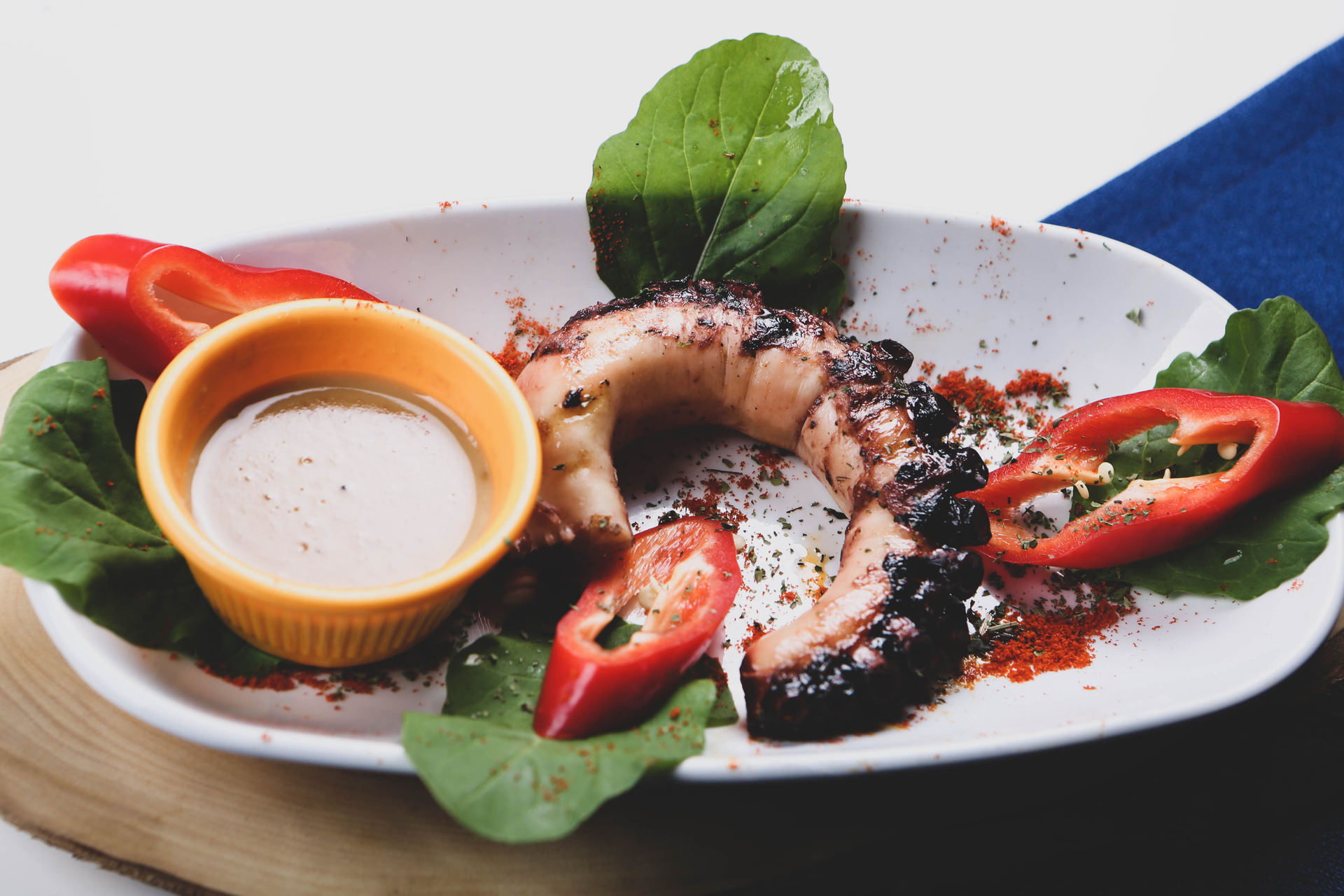 Sicilian Octopus and Ricotta-Stuffed Pastry with Herb Salsa