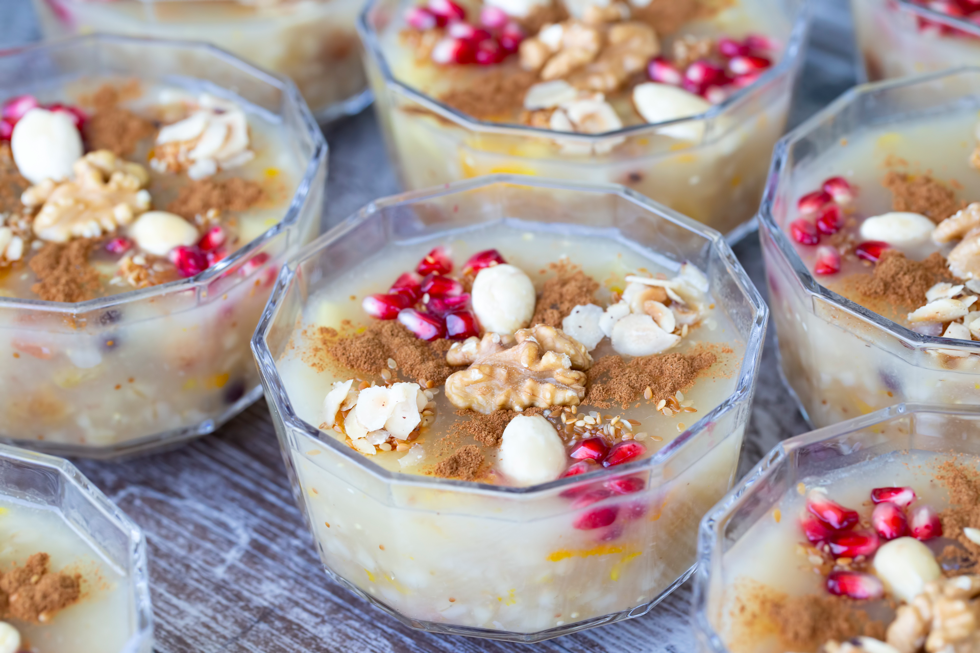 Silken Moroccan Vanilla Rosewater Pudding with Almond Crunch