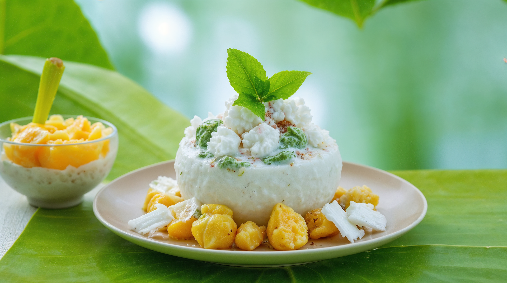 Silky Thai Coconut Mango Tapioca Pudding with Toasted Coconut