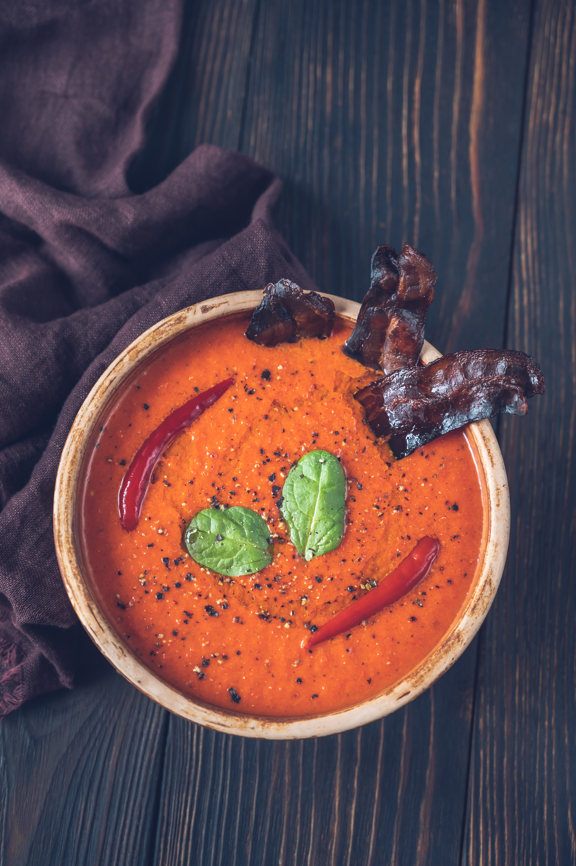 Smoky Andalusian Gazpacho with Roasted Red Peppers