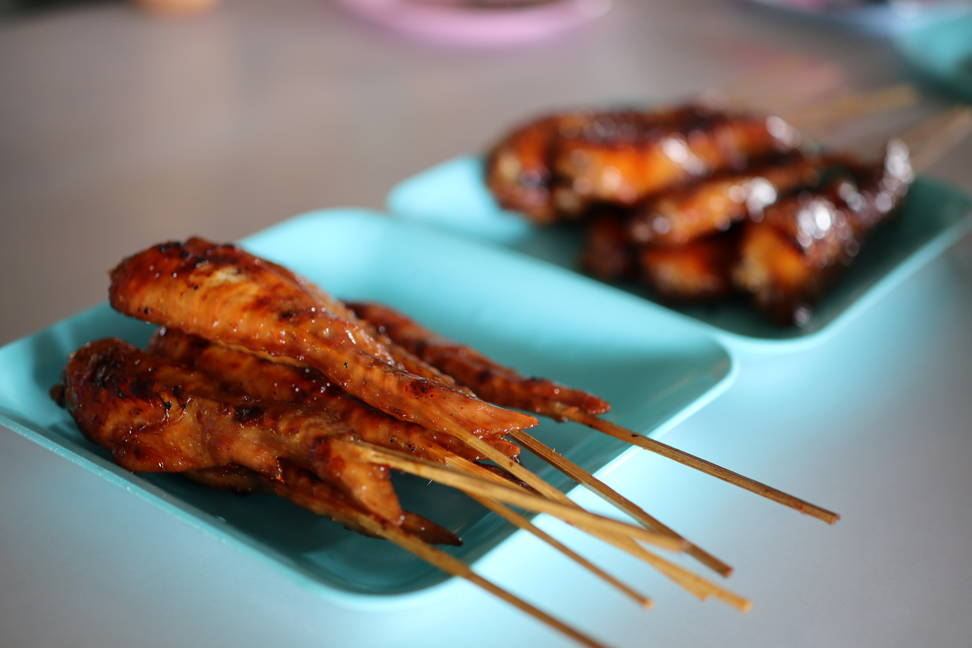 Smoky Filipino Inasal Chicken Skewers with Calamansi Glaze
