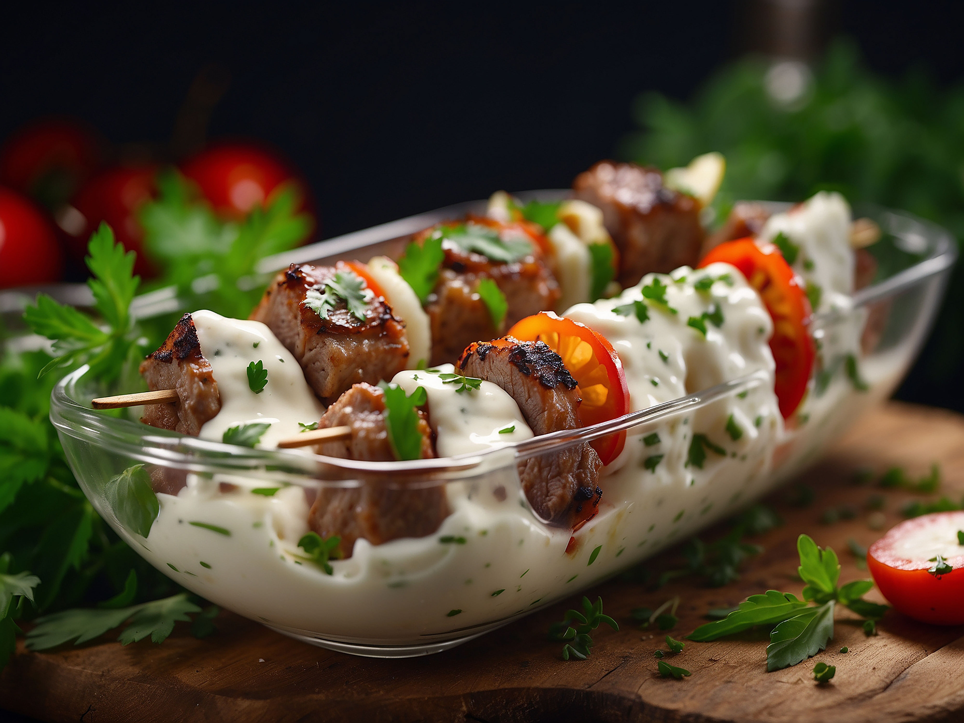 Smoky Greek Lamb Kebabs with Tzatziki Sauce