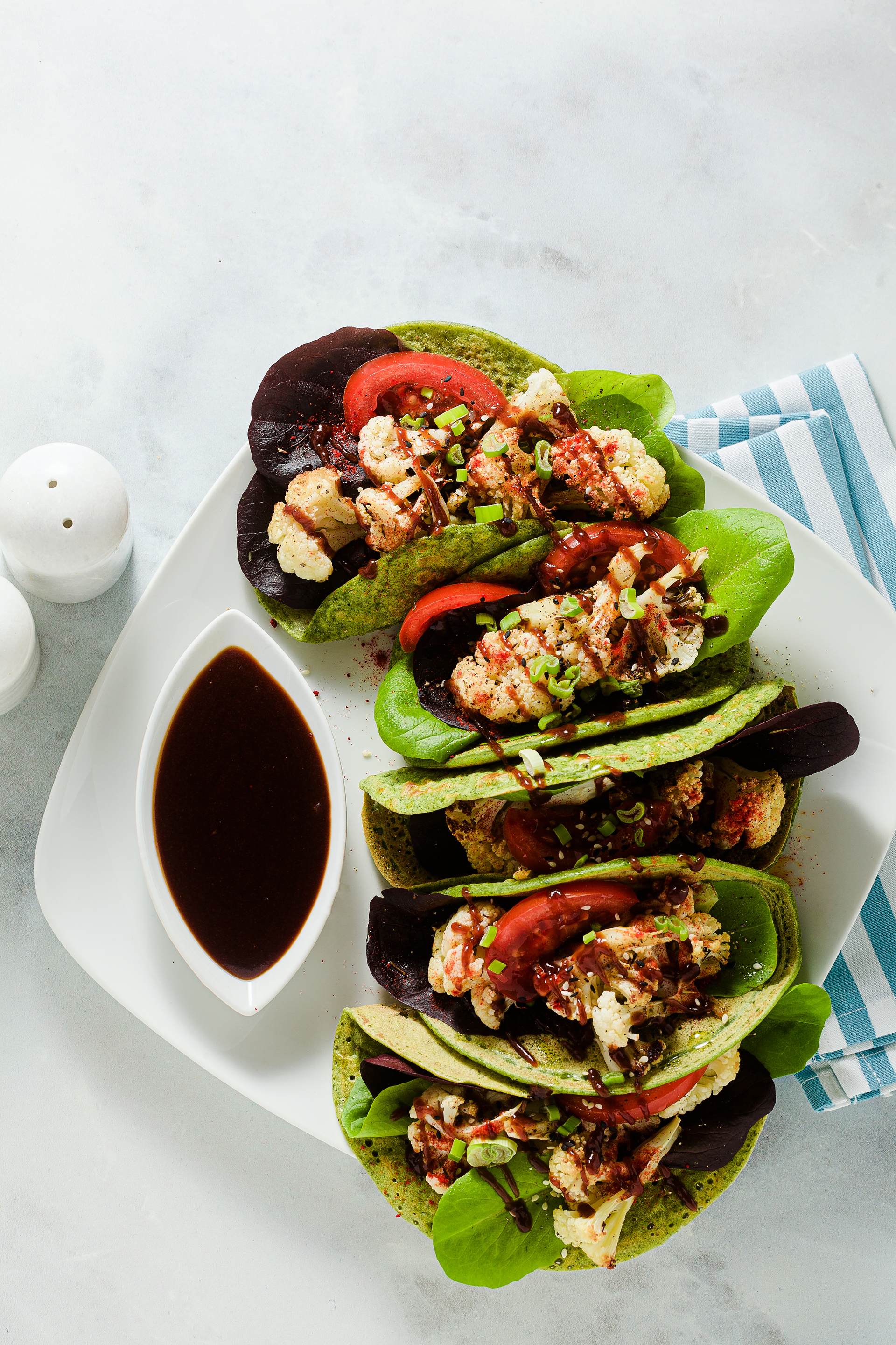 Smoky Korean BBQ Pulled Mushroom Tacos with Pickled Vegetables