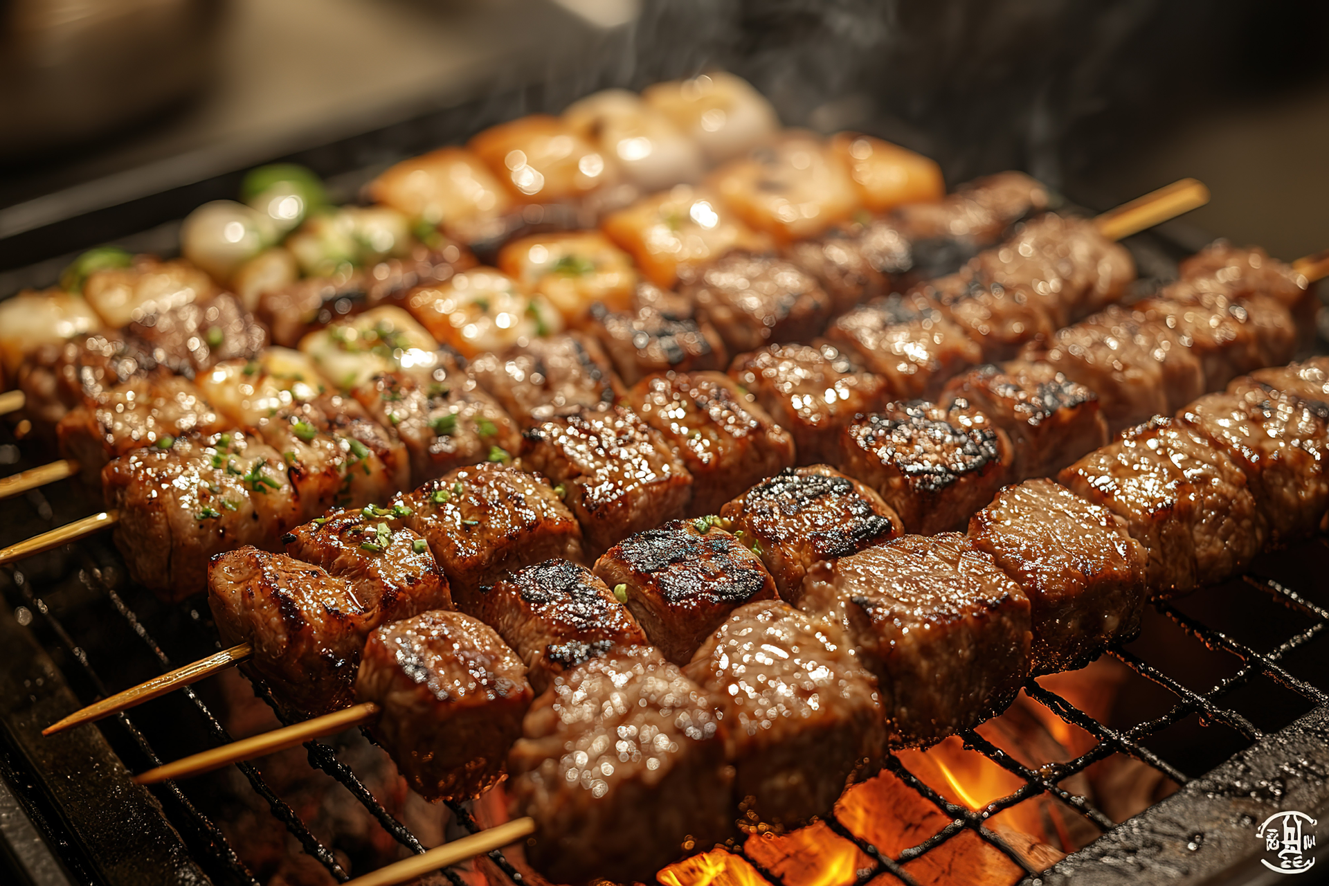 Smoky Korean Galbi BBQ Skewers with Sesame-Ginger Glaze