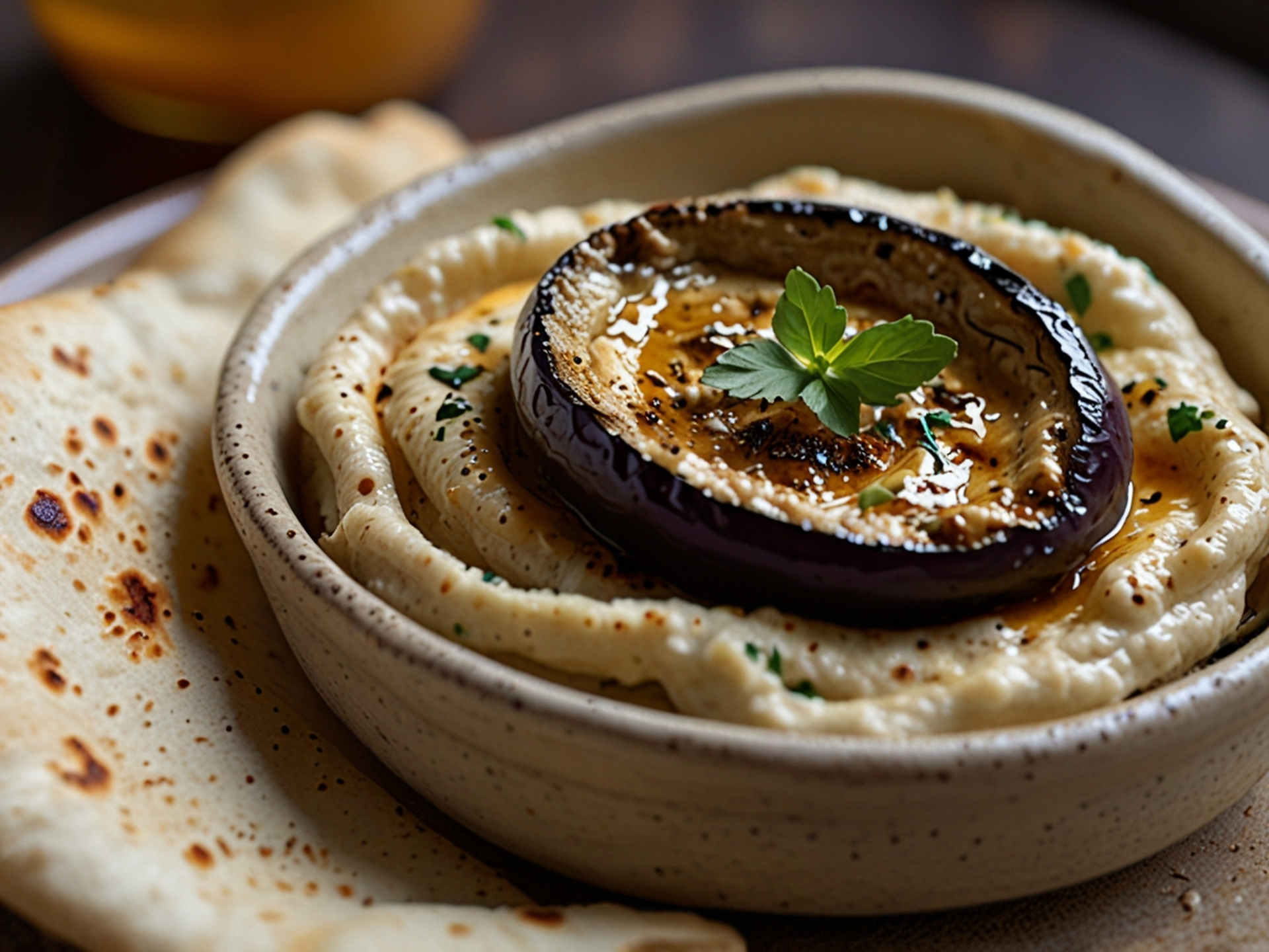 Smoky Middle Eastern Eggplant Mash with Tahini Drizzle