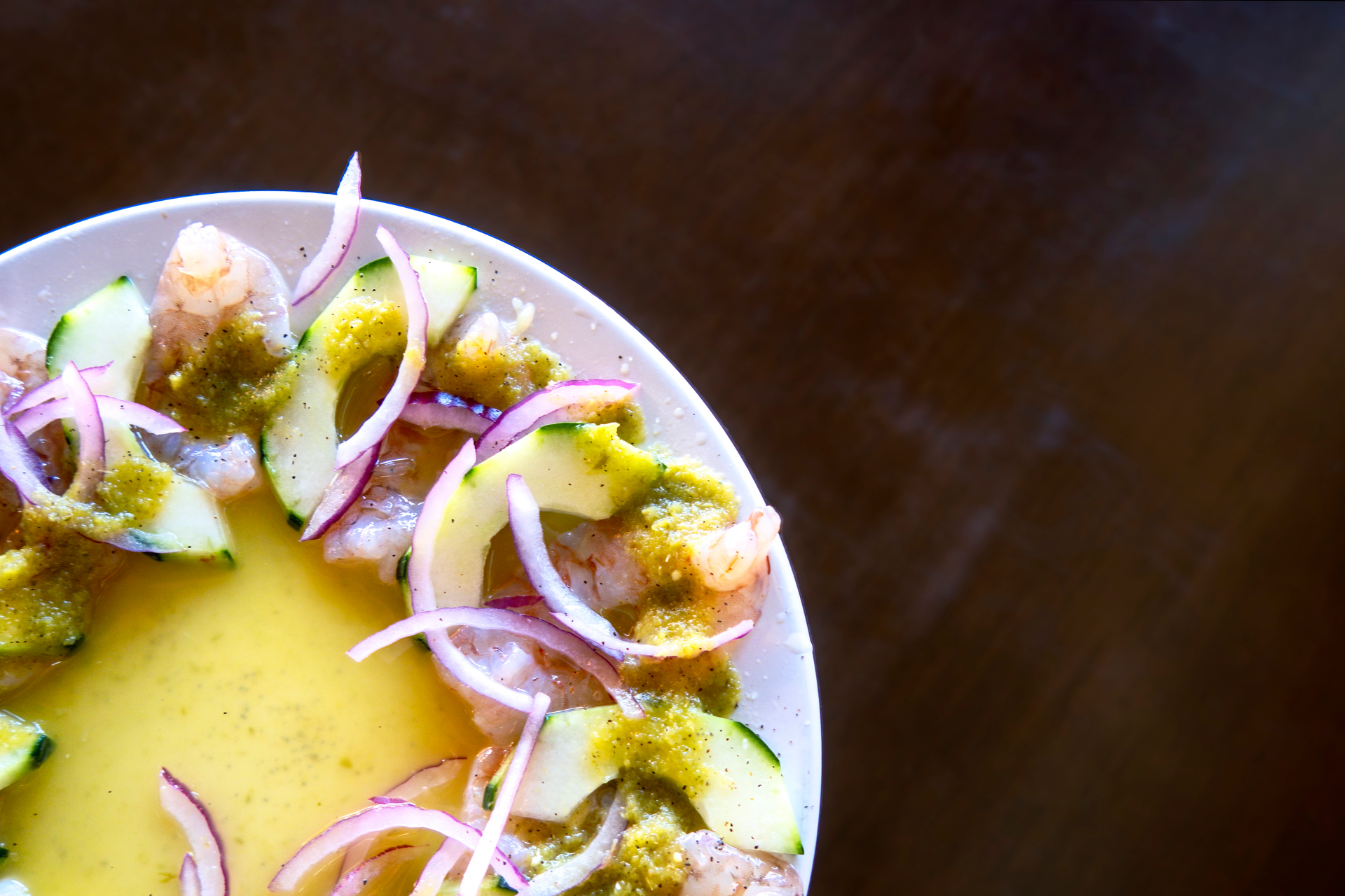 Smoky Peruvian Pacae Ceviche with Achiote and Lime