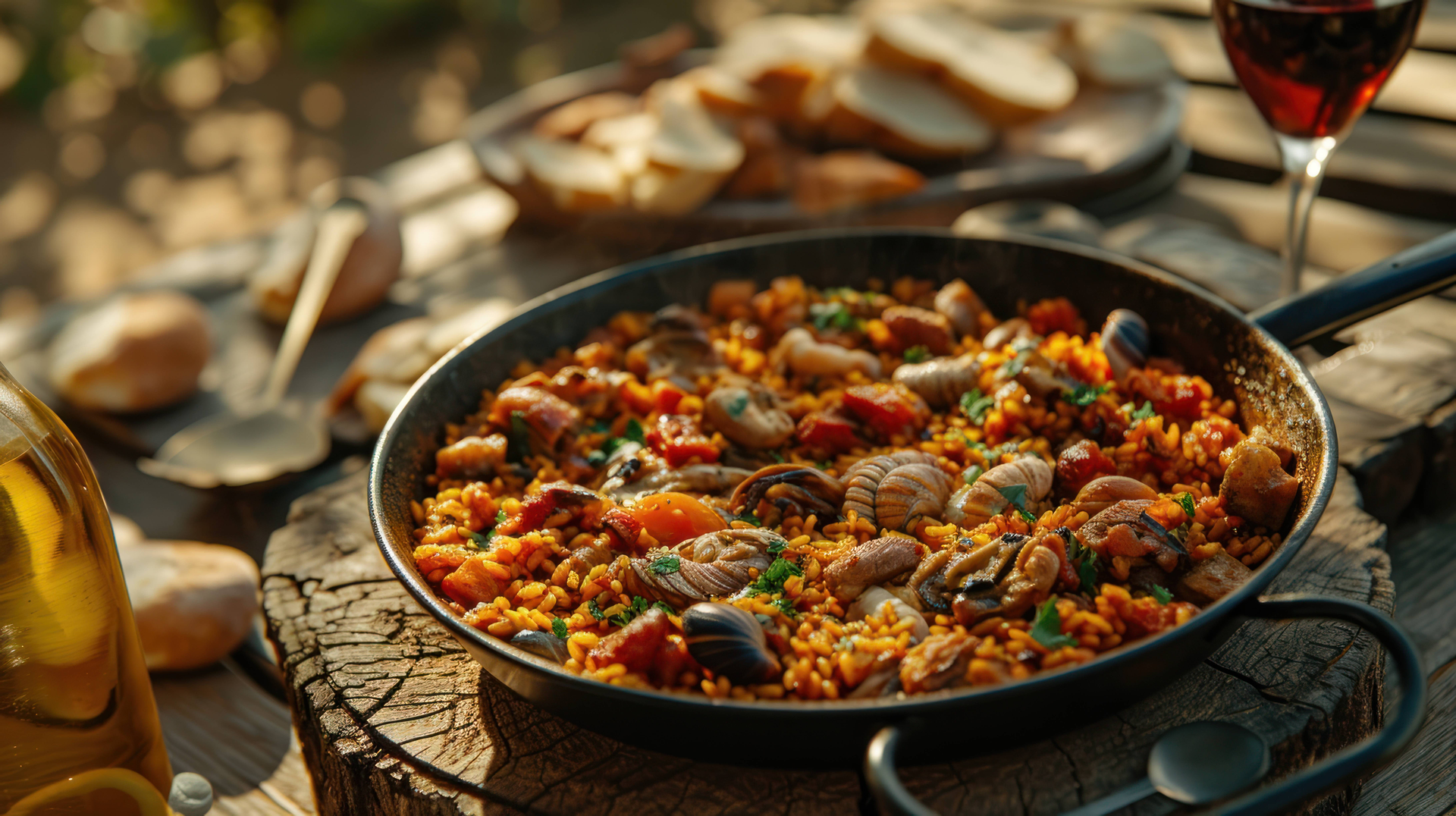 Smoky Spanish Paella with Rabbit and Snails