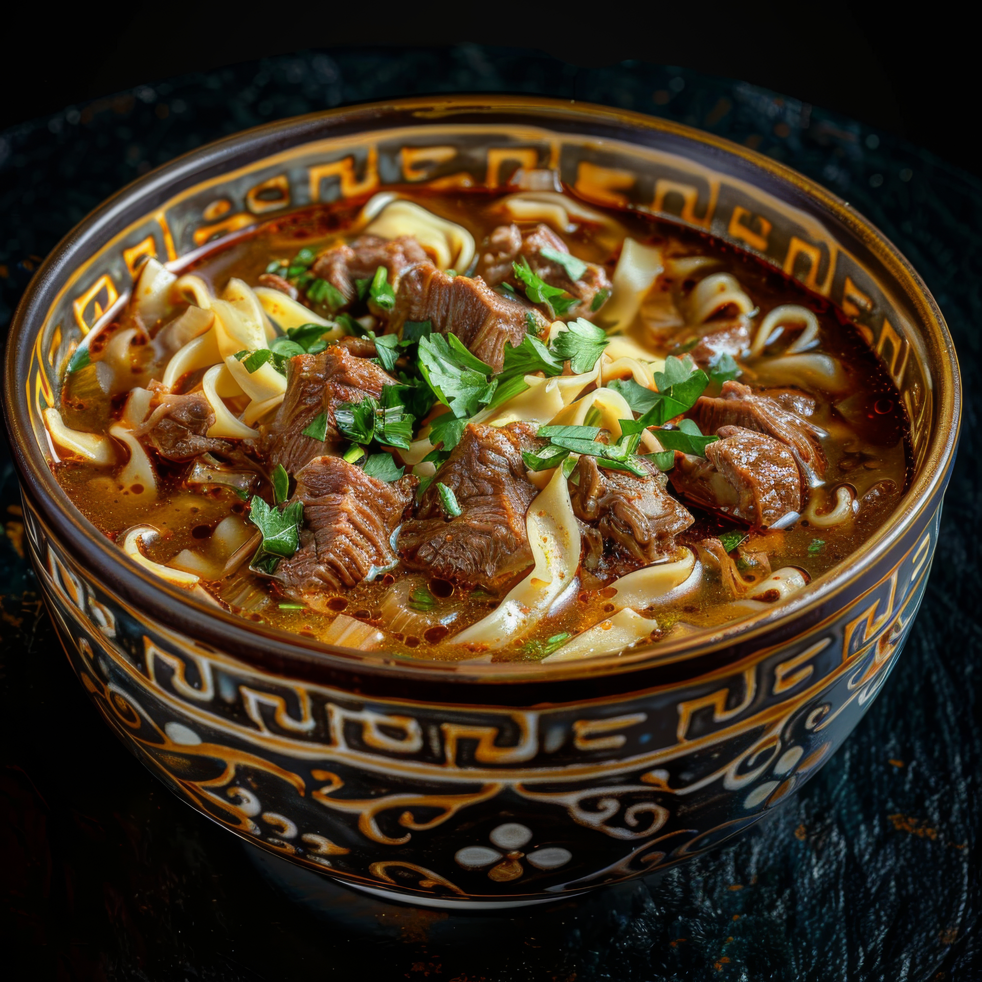 Smoky Uzbek Lagman Soup with Lamb and Noodles