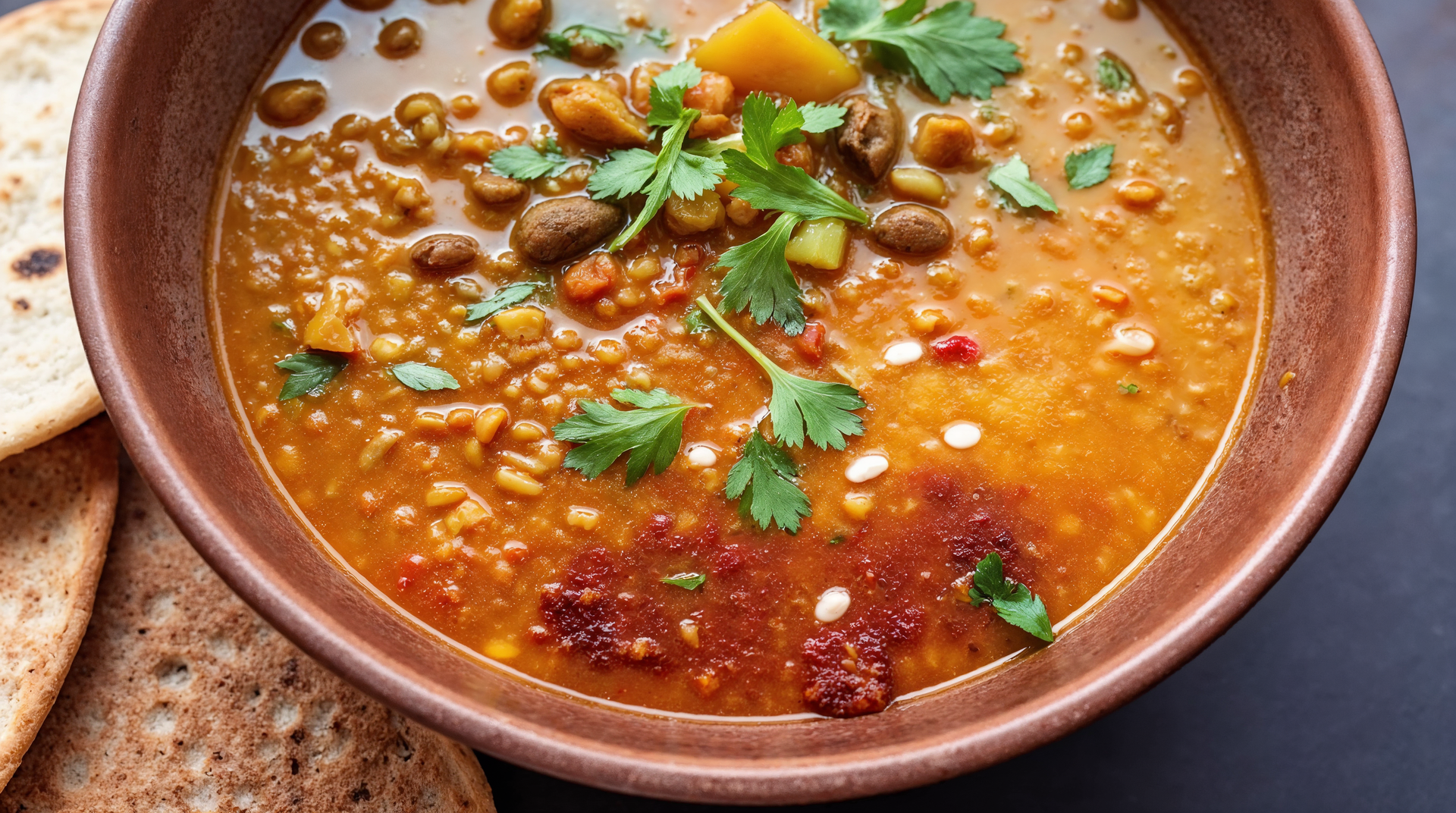 South African Rooibos-Infused Lentil Soup with Citrus