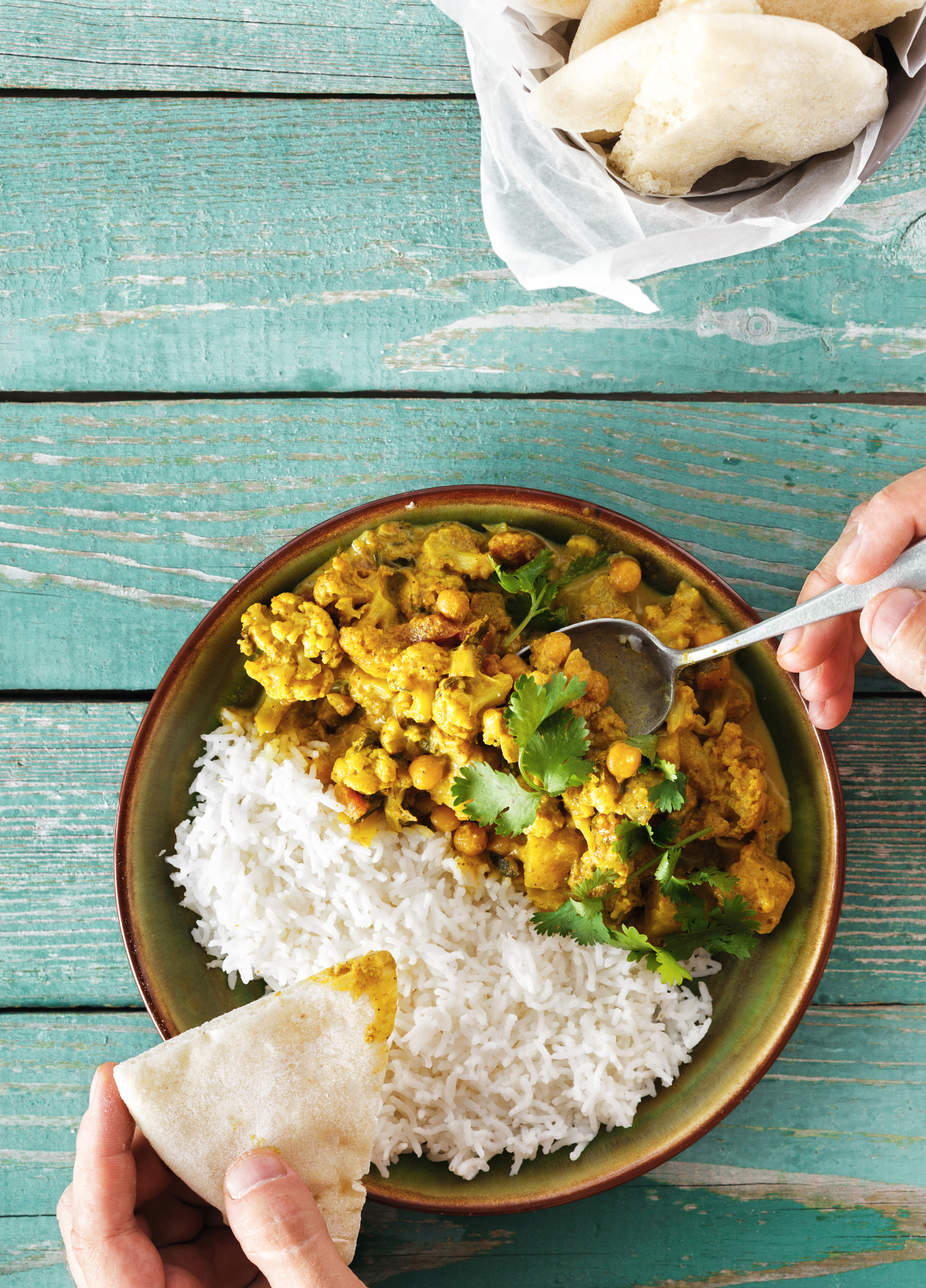 South Indian Lemon Rice with Chana Dal and Curry Leaves